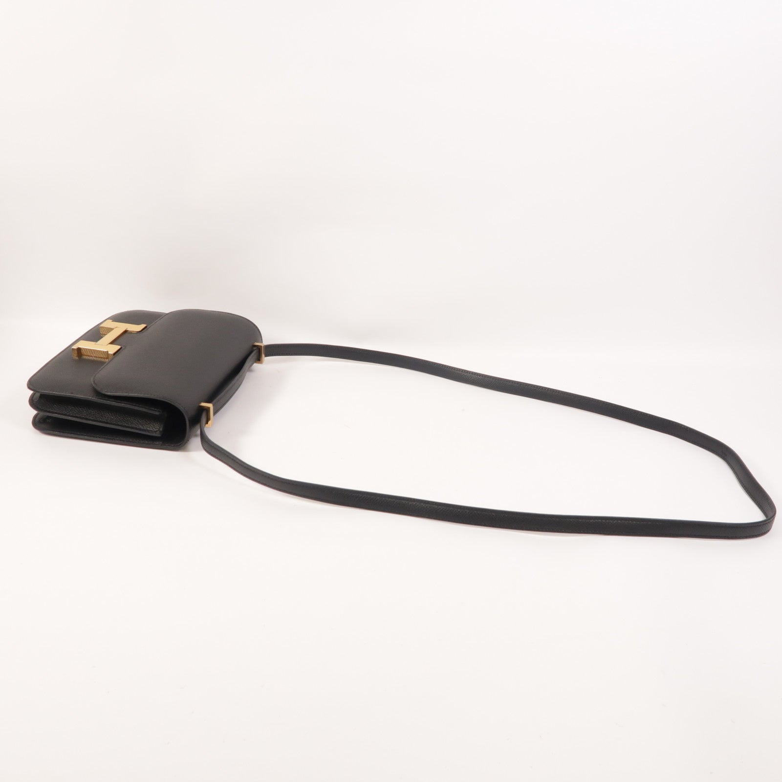 HERMES Epsom皮革Constance Mini金扣肩背袋Noir