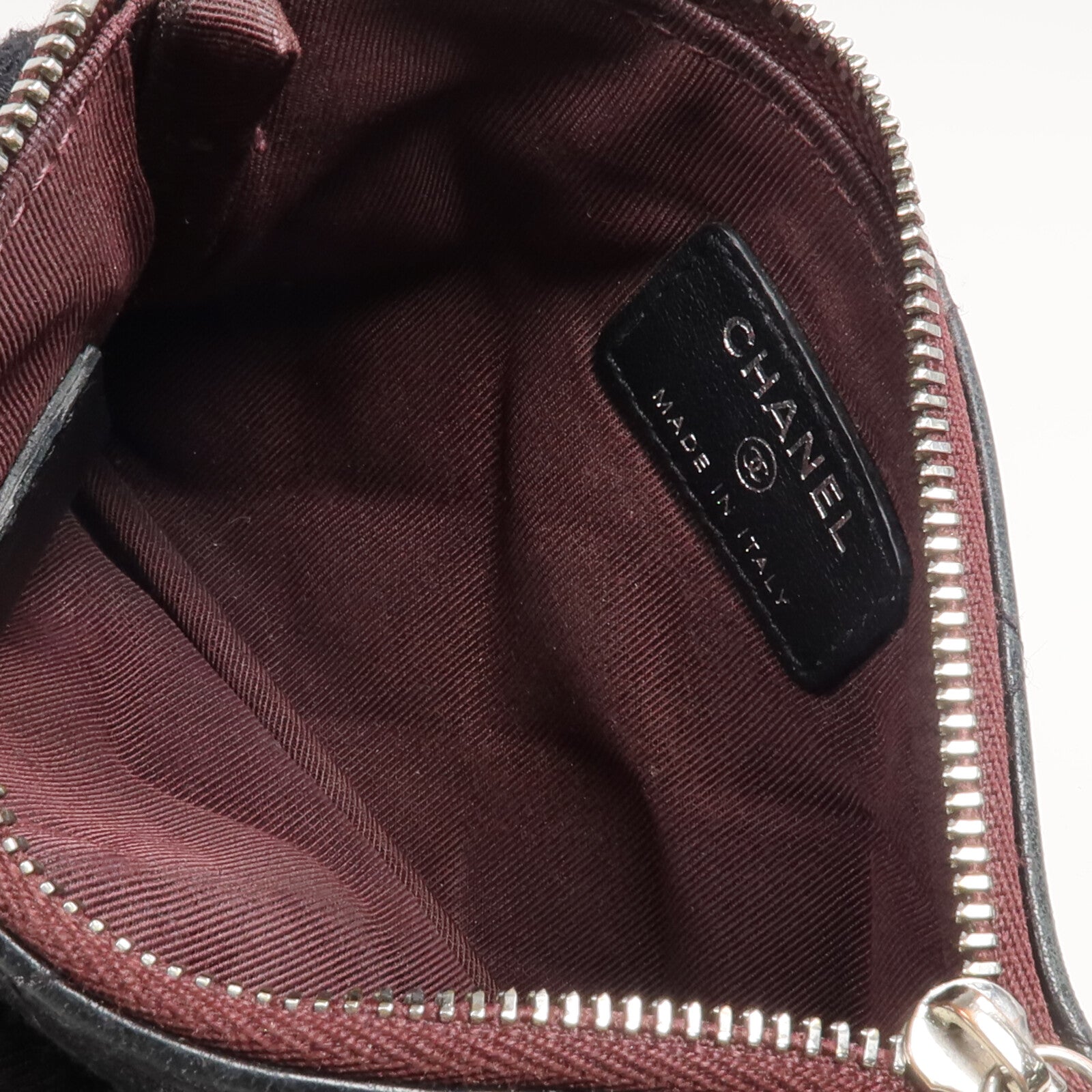 CHANEL 【激減優惠】羊皮皮革Mini Pouch銀扣手拿包