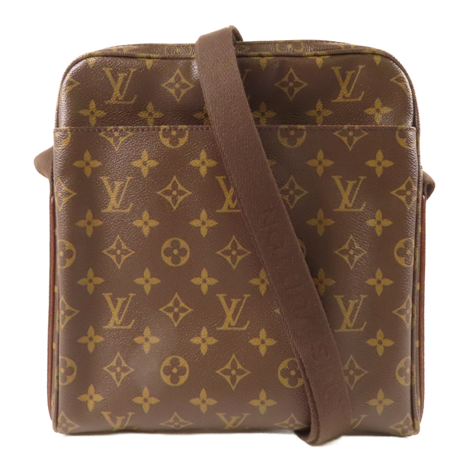 LOUIS VUITTON Monogram Trotteur Beaubourg金扣肩背袋啡色