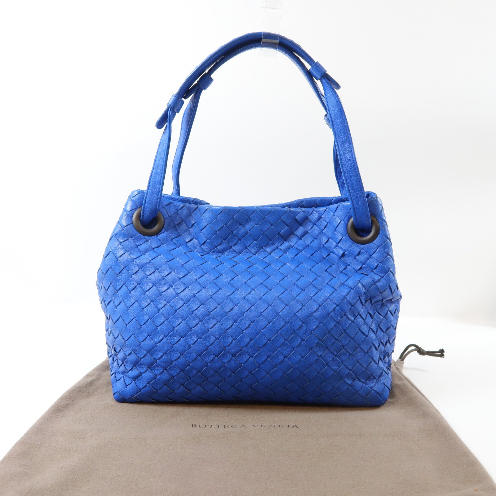BOTTEGA VENETA 牛皮皮革Intrecciato Tote手挽袋藍色