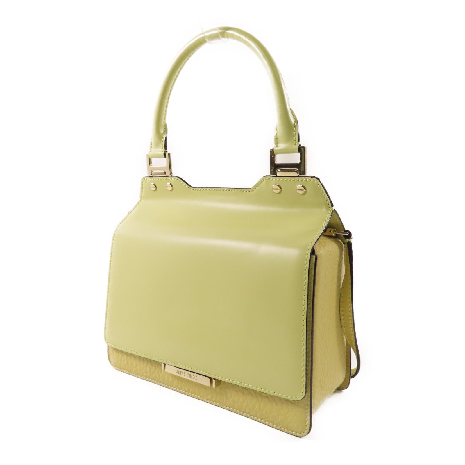 JIMMY CHOO 【激減優惠】牛皮皮革Shoulder Bag金扣手挽肩背兩用袋