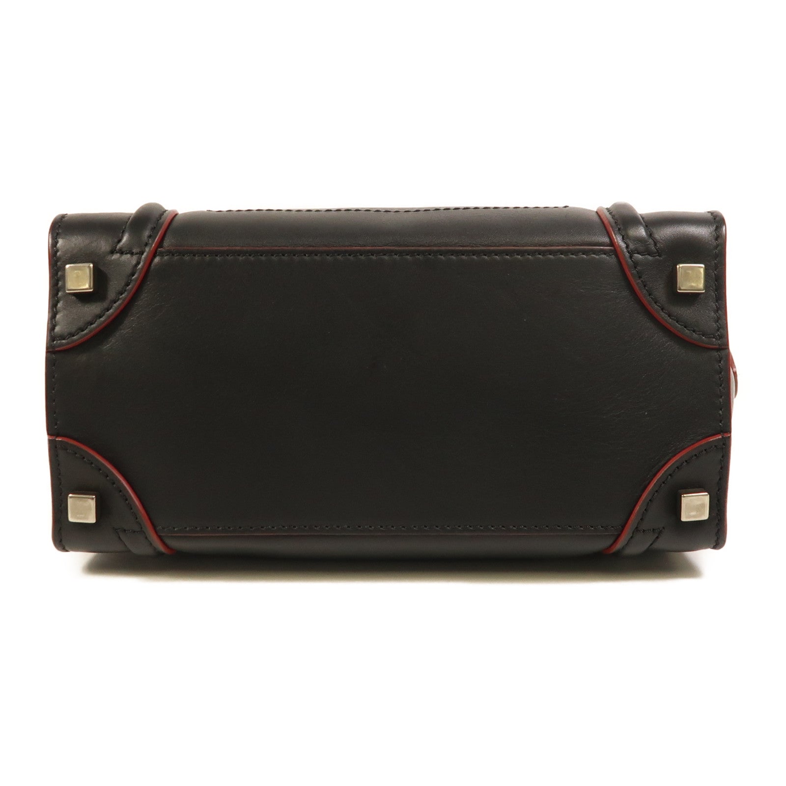 CELINE 牛皮皮革Micro Luggage銀扣手挽袋