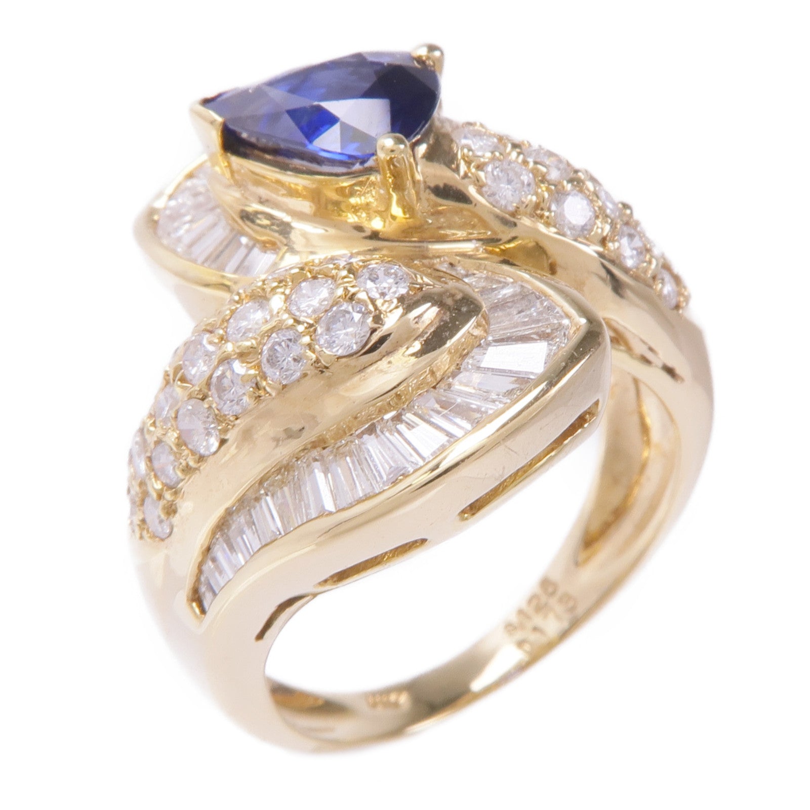 JEWELRY 18K黃金Sapphire Diamond Ring藍寶石/鑽石戒指US#7.5