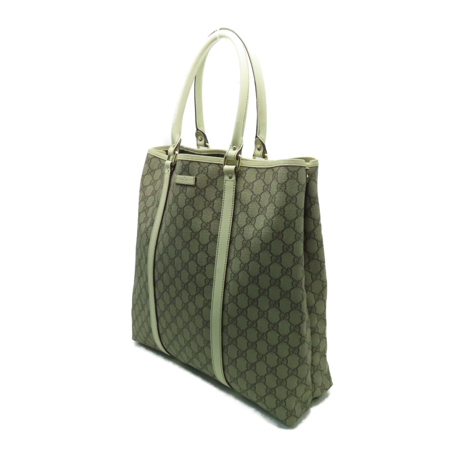 GUCCI 【激減優惠】塗層帆布Tote Bag金扣手挽袋啡色/米色