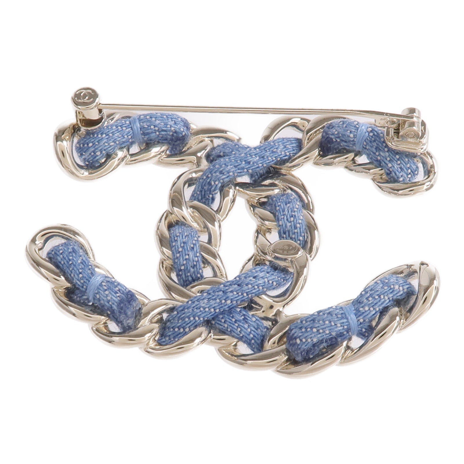 CHANEL 金屬/牛仔布Denim CC Brooch胸針