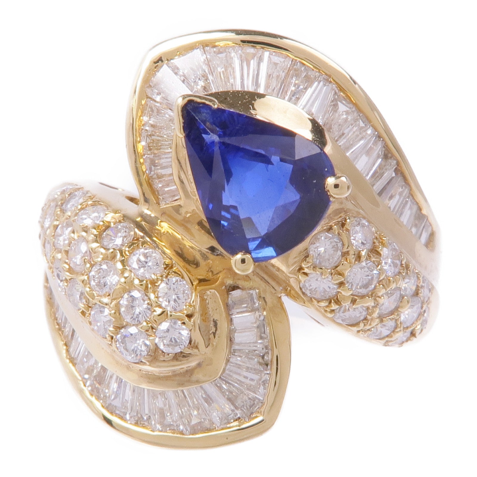 JEWELRY 18K黃金Sapphire Diamond Ring藍寶石/鑽石戒指US#7.5