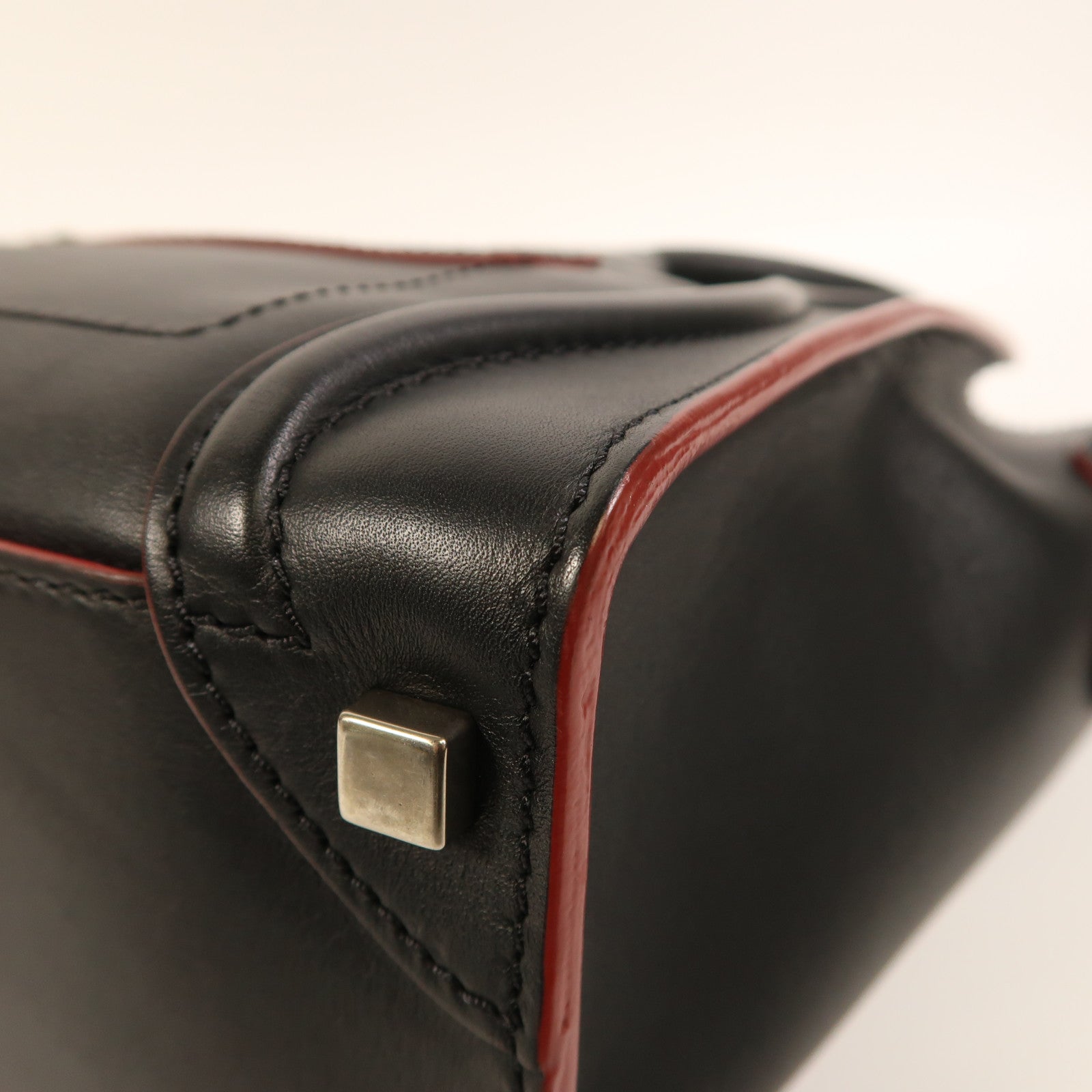 CELINE 牛皮皮革Micro Luggage銀扣手挽袋