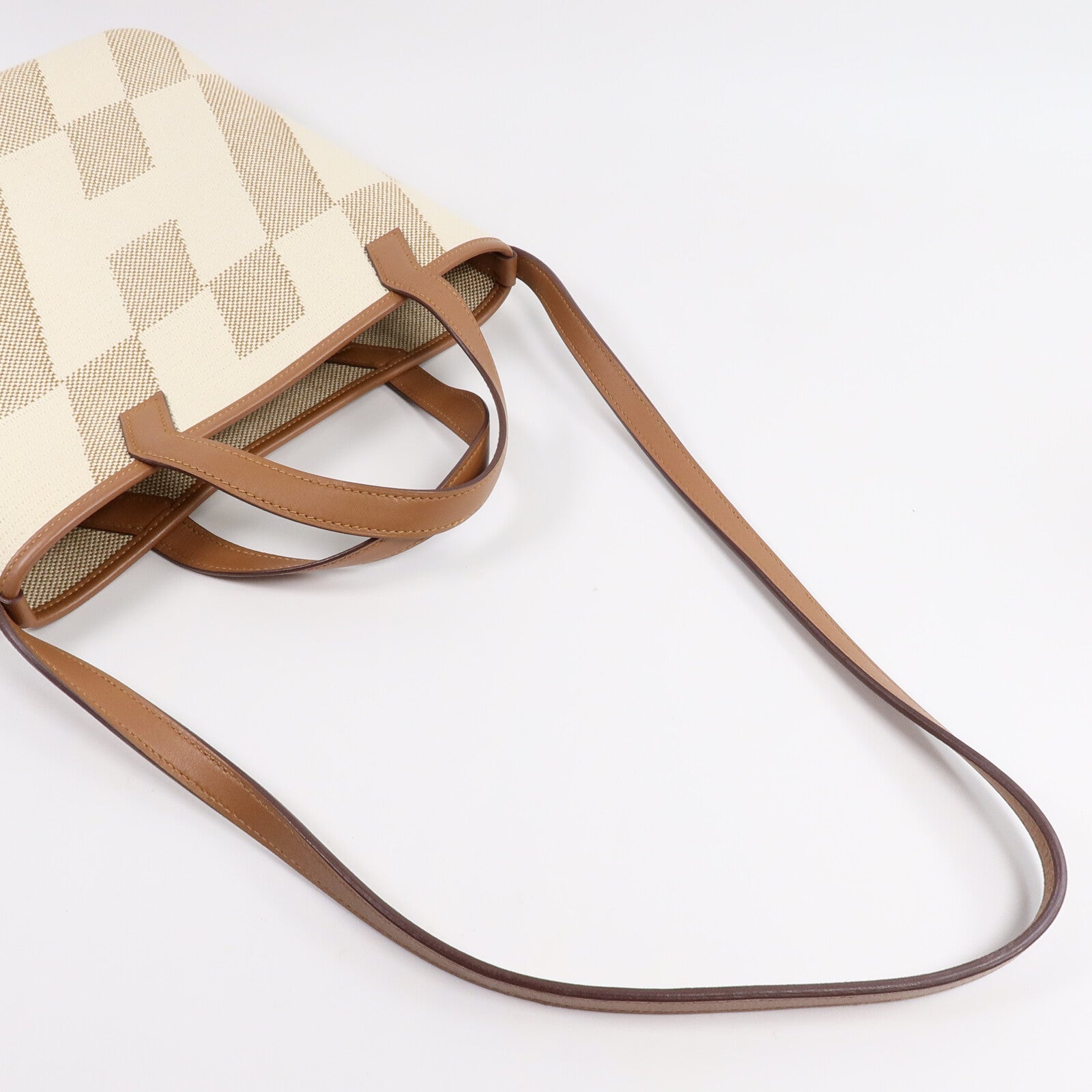 HERMES 帆布Cabas H En Biais 27手挽肩背兩用袋