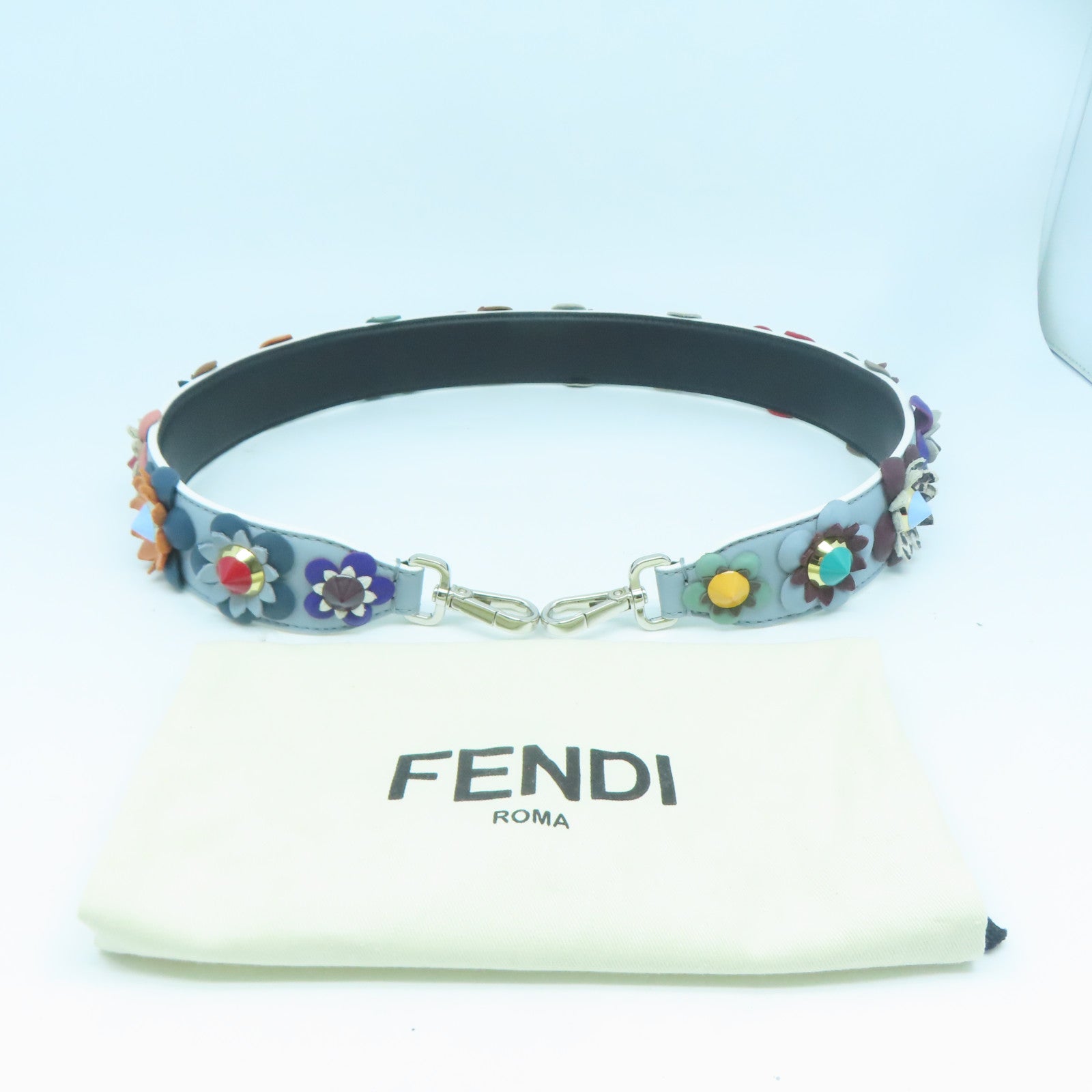 FENDI 【激減優惠】皮革Strap銀扣肩背帶灰色/紫色/啡色/粉紅色