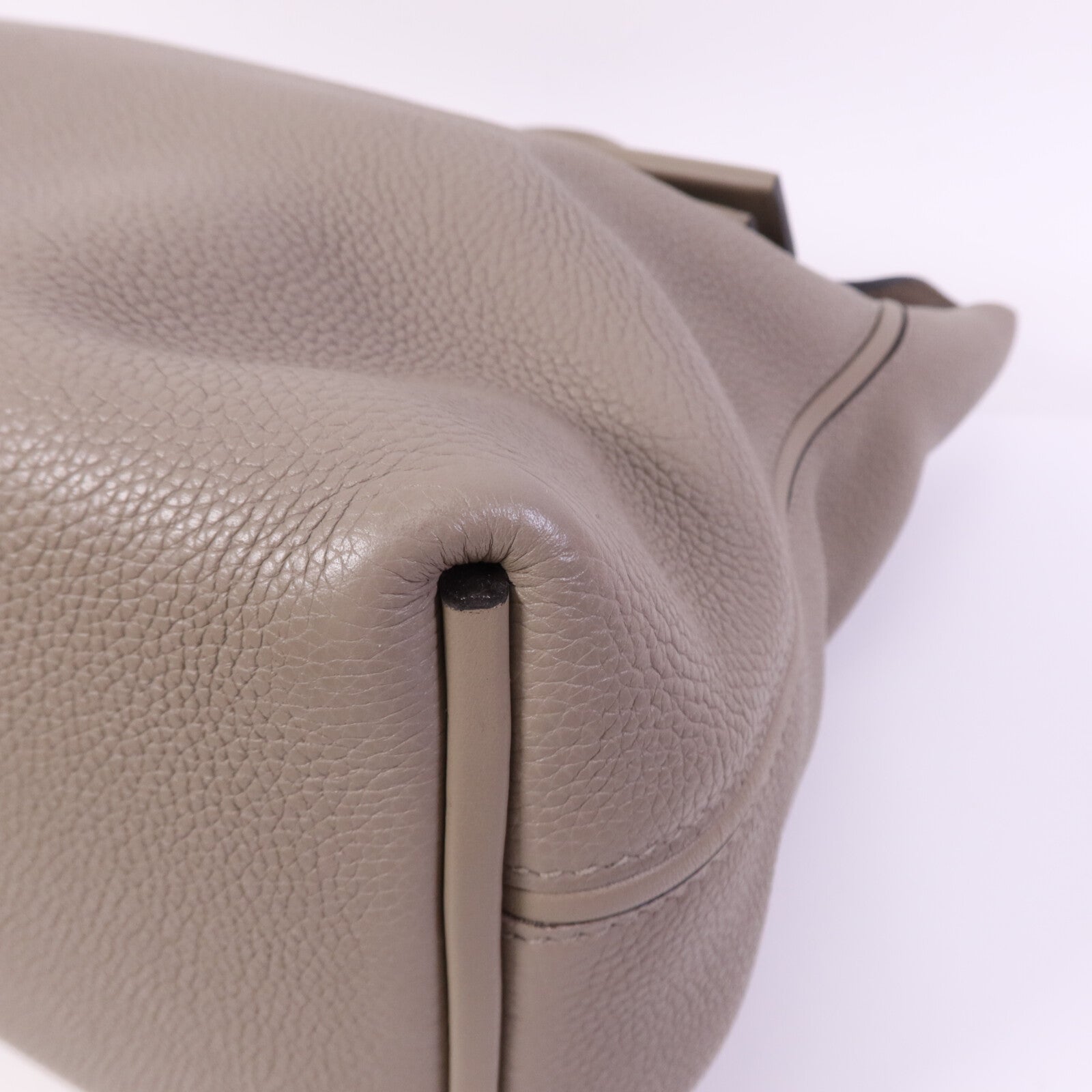 HERMES Togo皮革24/24 35CM銀扣手挽袋Gris Asphalt