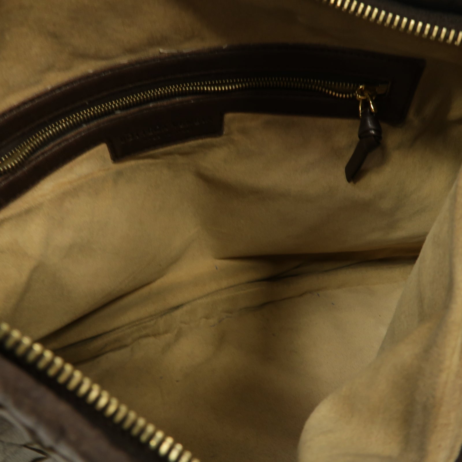 BOTTEGA VENETA 織紋羊皮皮革Hand Bag金扣手提袋啡色