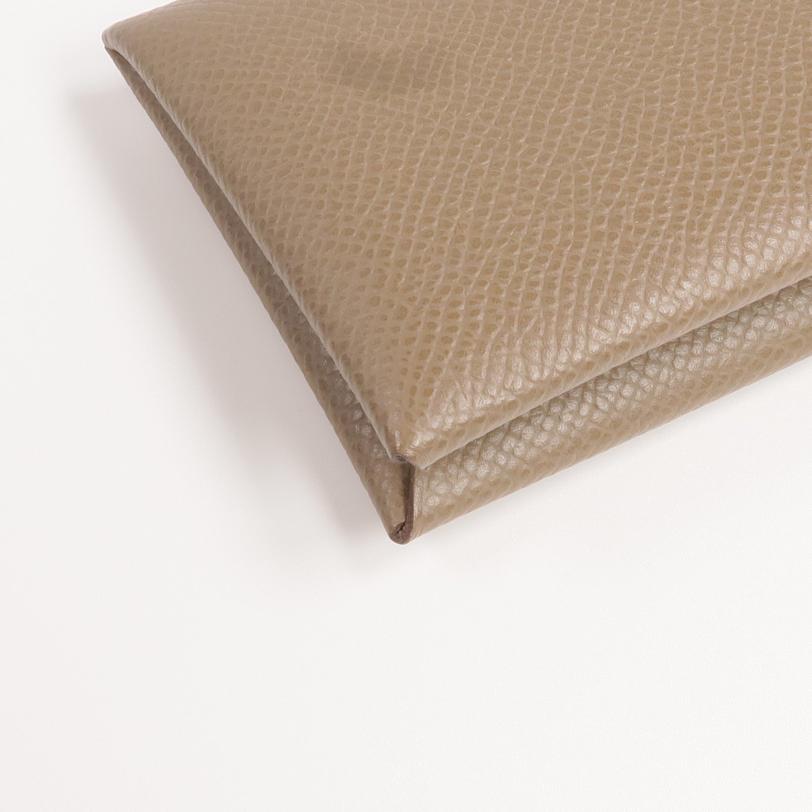 HERMES Epsom皮革Calvi銀扣卡片套