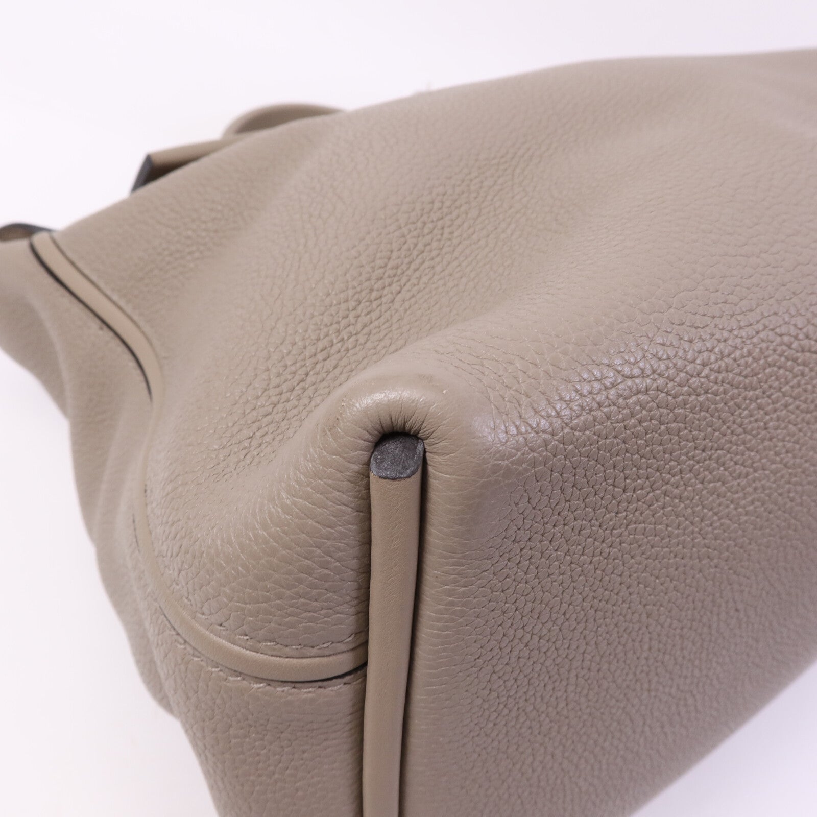 HERMES Togo皮革24/24 35CM銀扣手挽袋Gris Asphalt