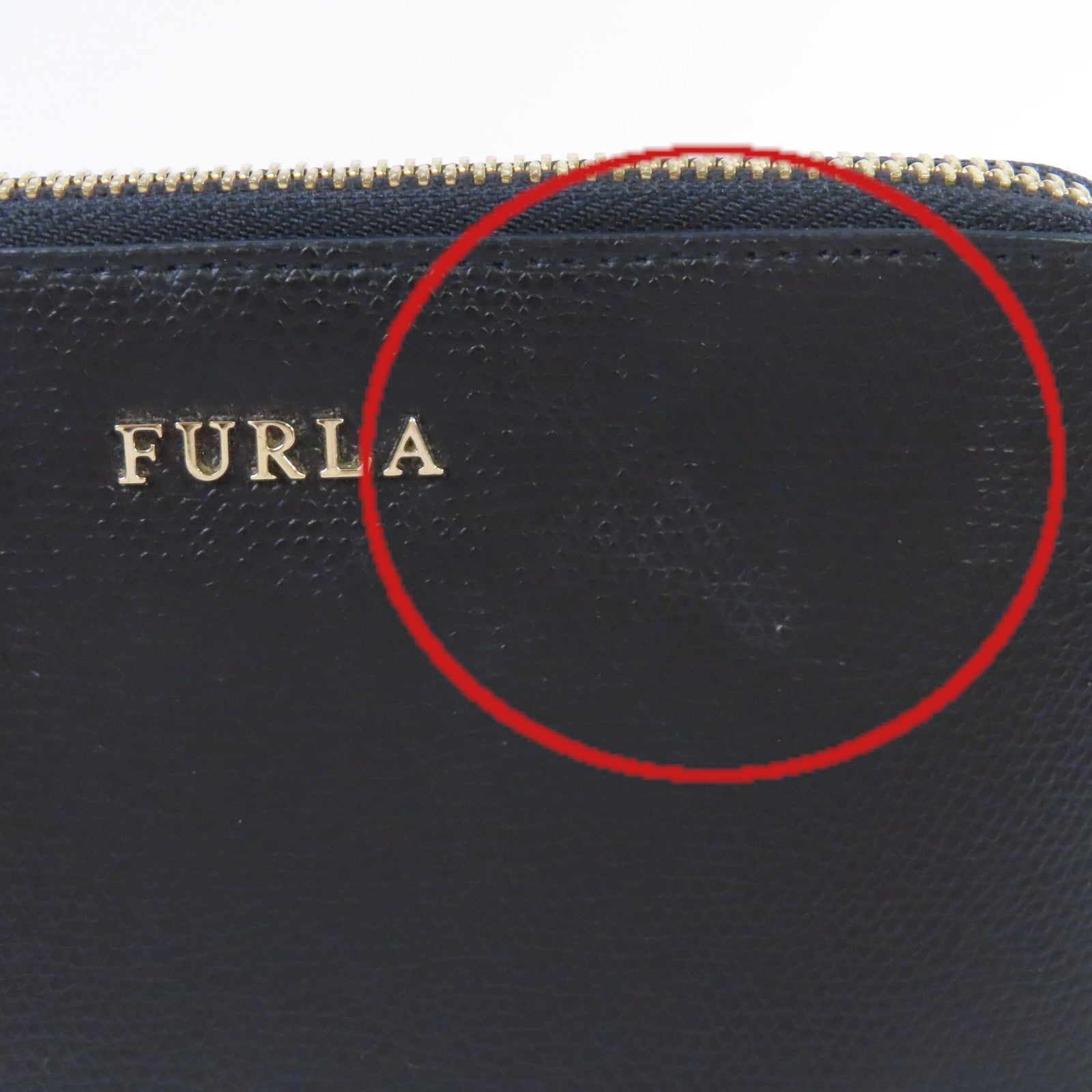 Furla 牛皮皮革Shoulder Bag金扣肩背袋黑色