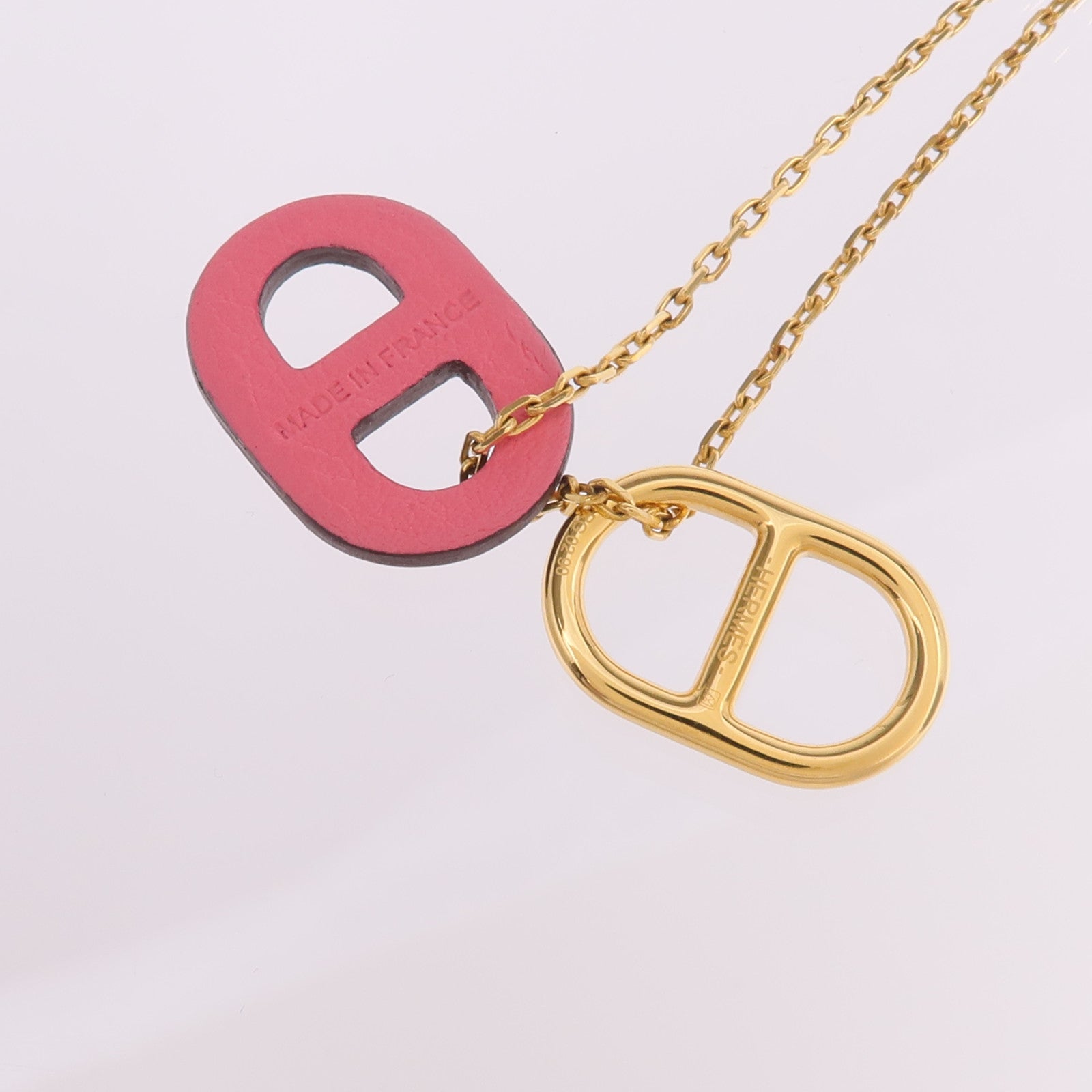 HERMES 金屬/Swift皮革O'Maillon Pendant項鍊