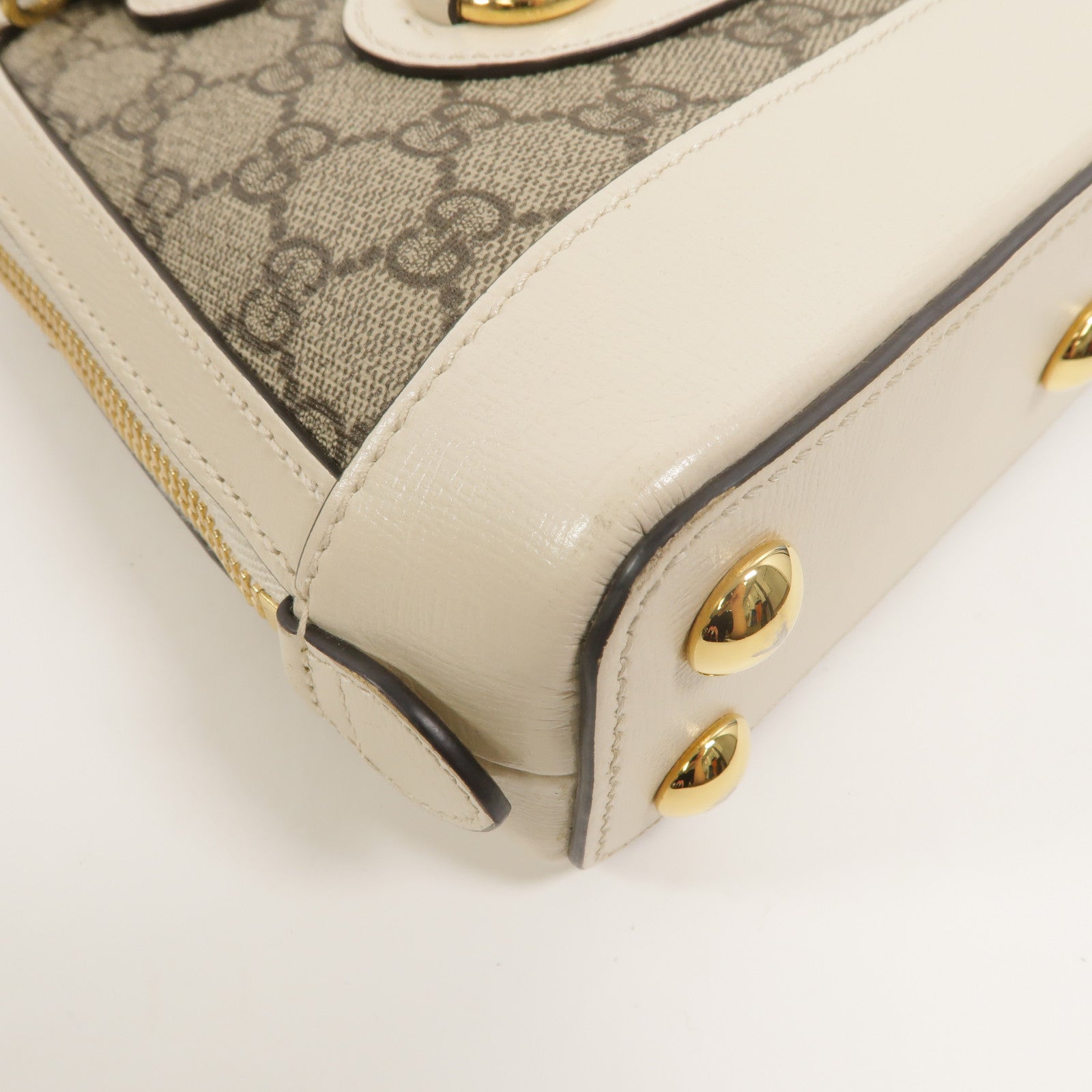 GUCCI 塗層帆布Horsebit 1955 Mini Top Handle Bag手挽肩背兩用袋