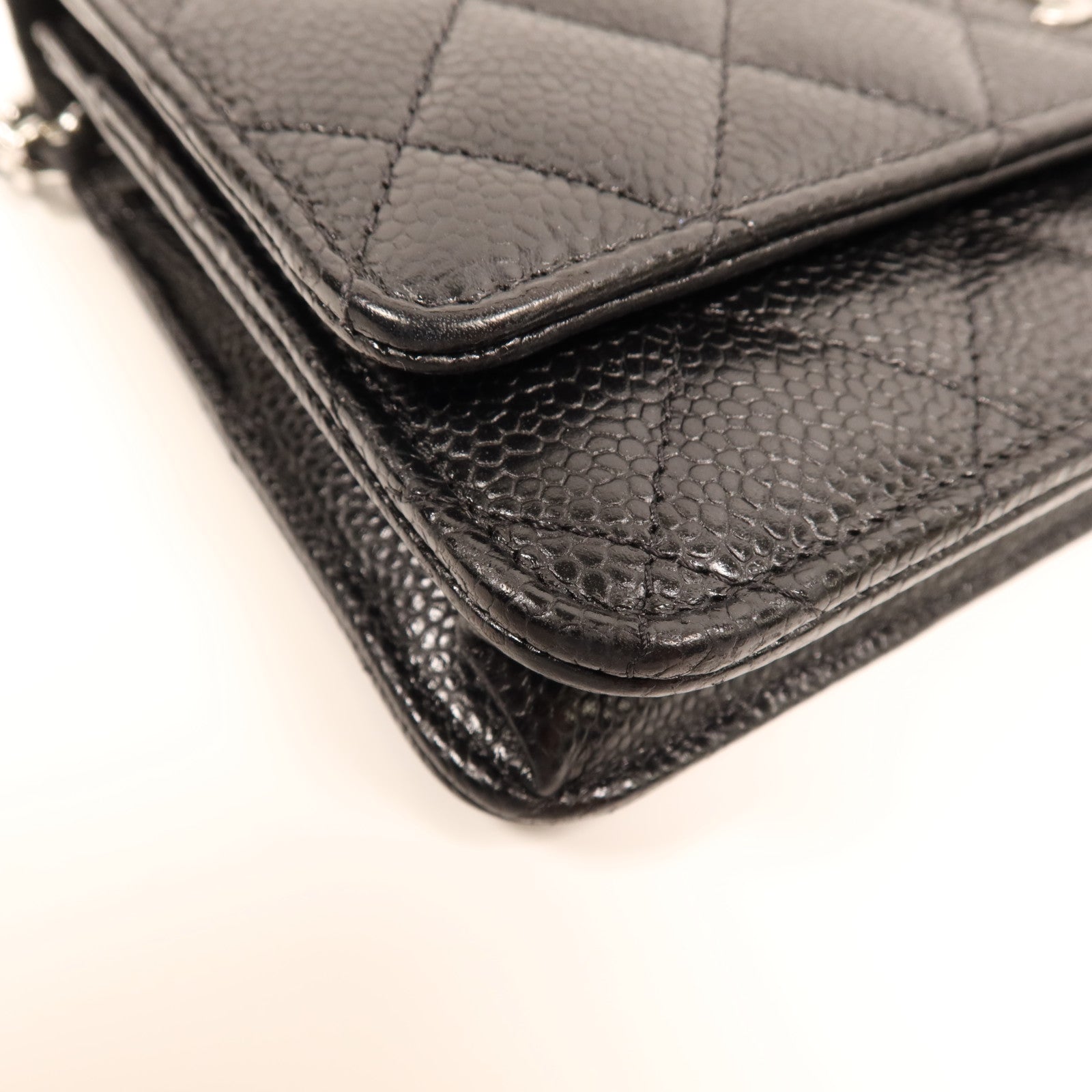 CHANEL 牛皮皮革WOC Wallet On Chain銀扣鏈帶肩背袋