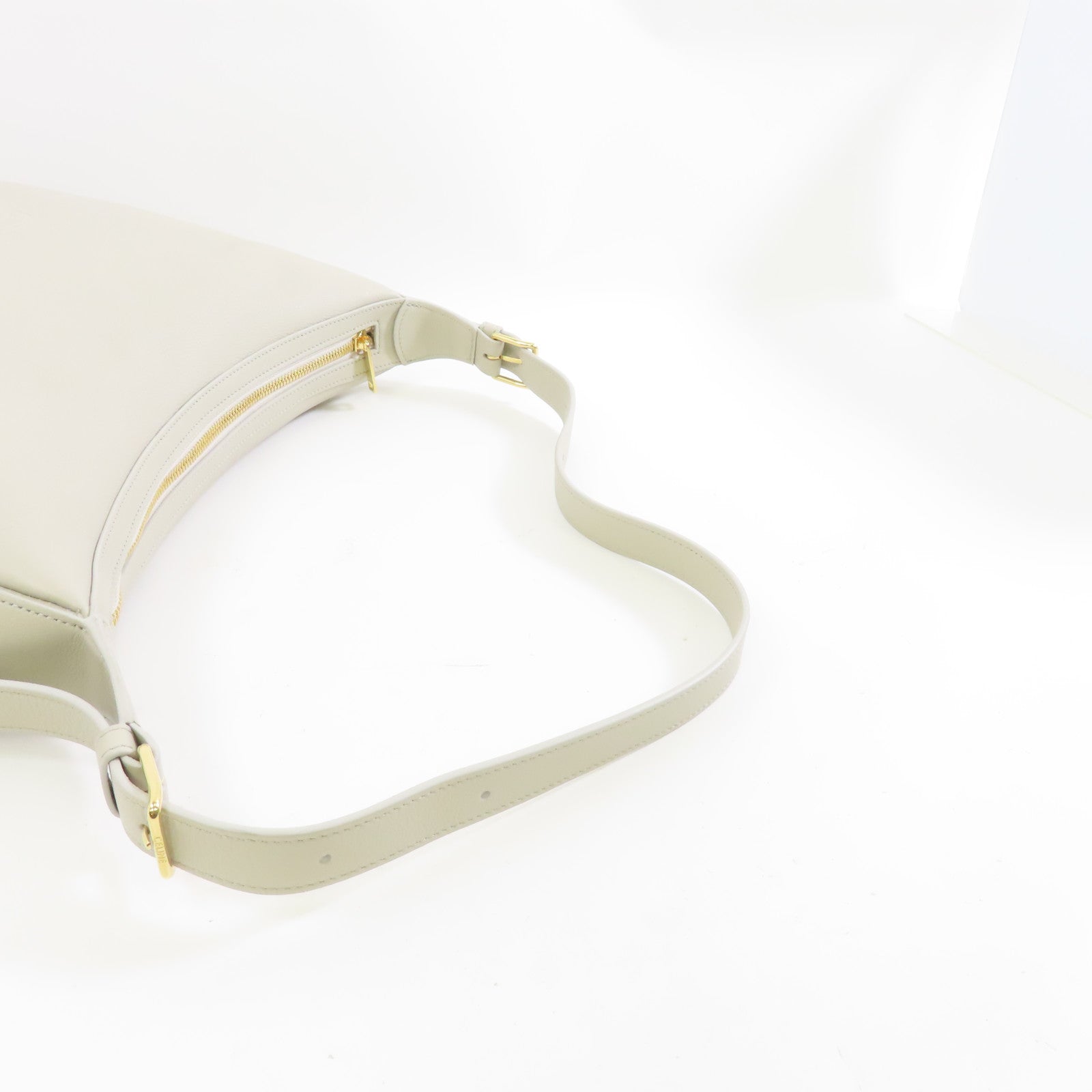 CELINE 牛皮皮革Heloise Triomphe金扣肩背袋灰色