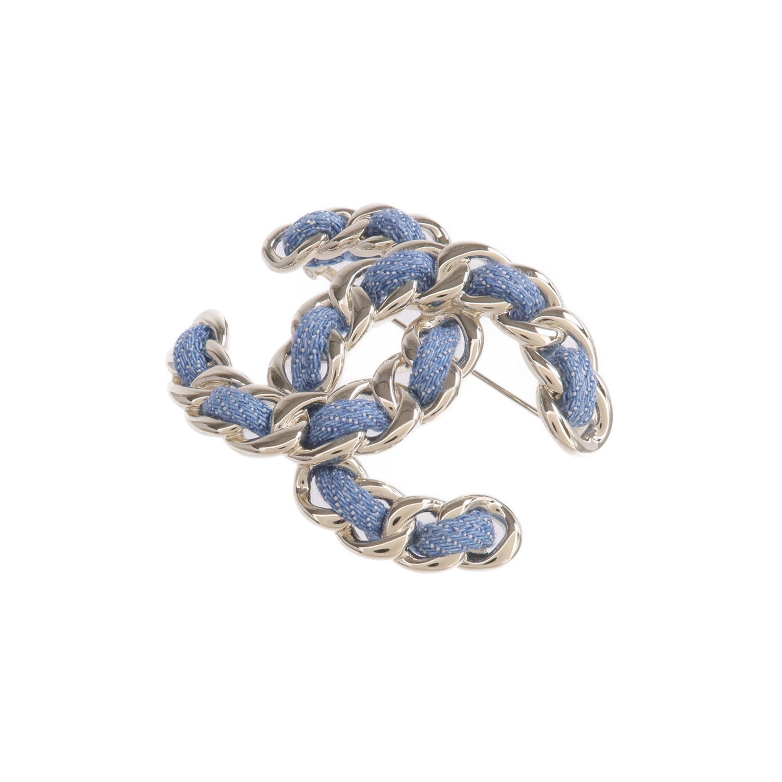 CHANEL 金屬/牛仔布Denim CC Brooch胸針