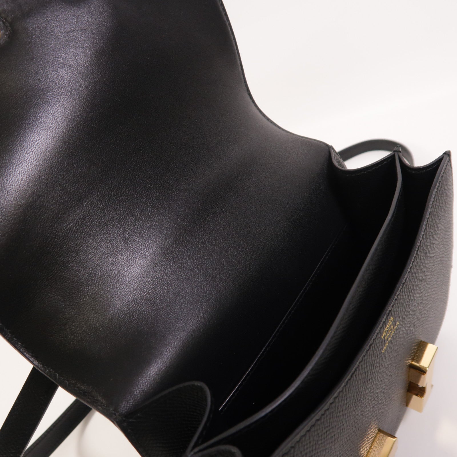 HERMES Epsom皮革Constance Mini金扣肩背袋Noir