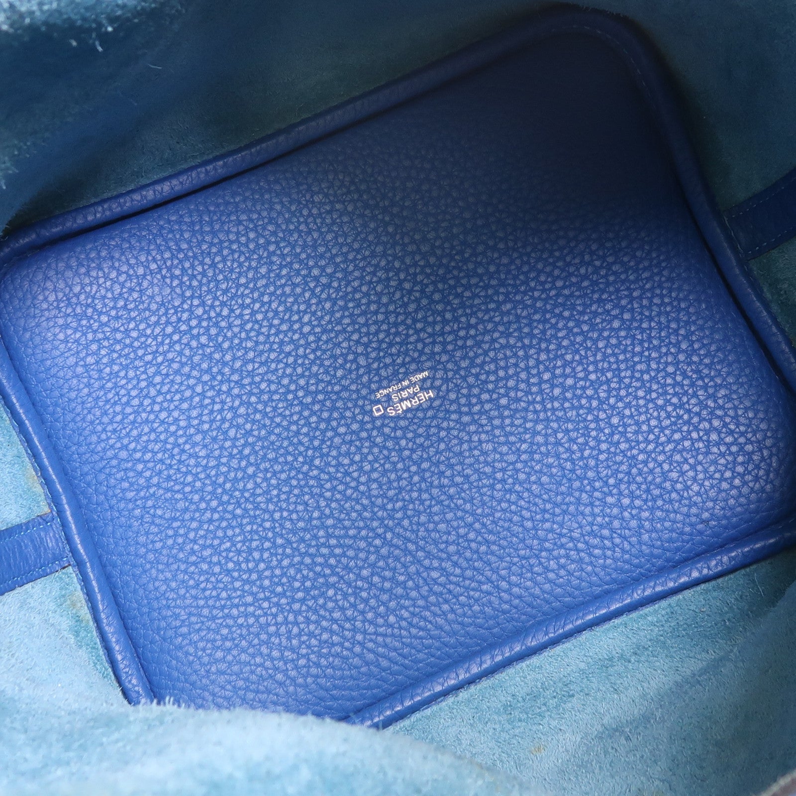 HERMES 鱷魚皮革/Clemence皮革Picotin MM Touch銀扣手挽袋Bleu Hydra