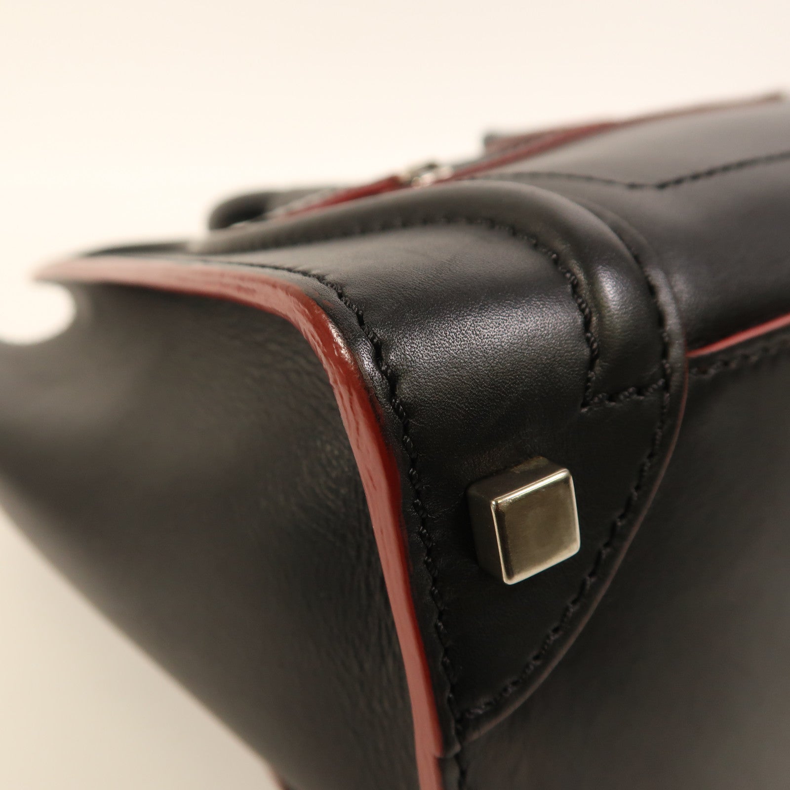 CELINE 牛皮皮革Micro Luggage銀扣手挽袋