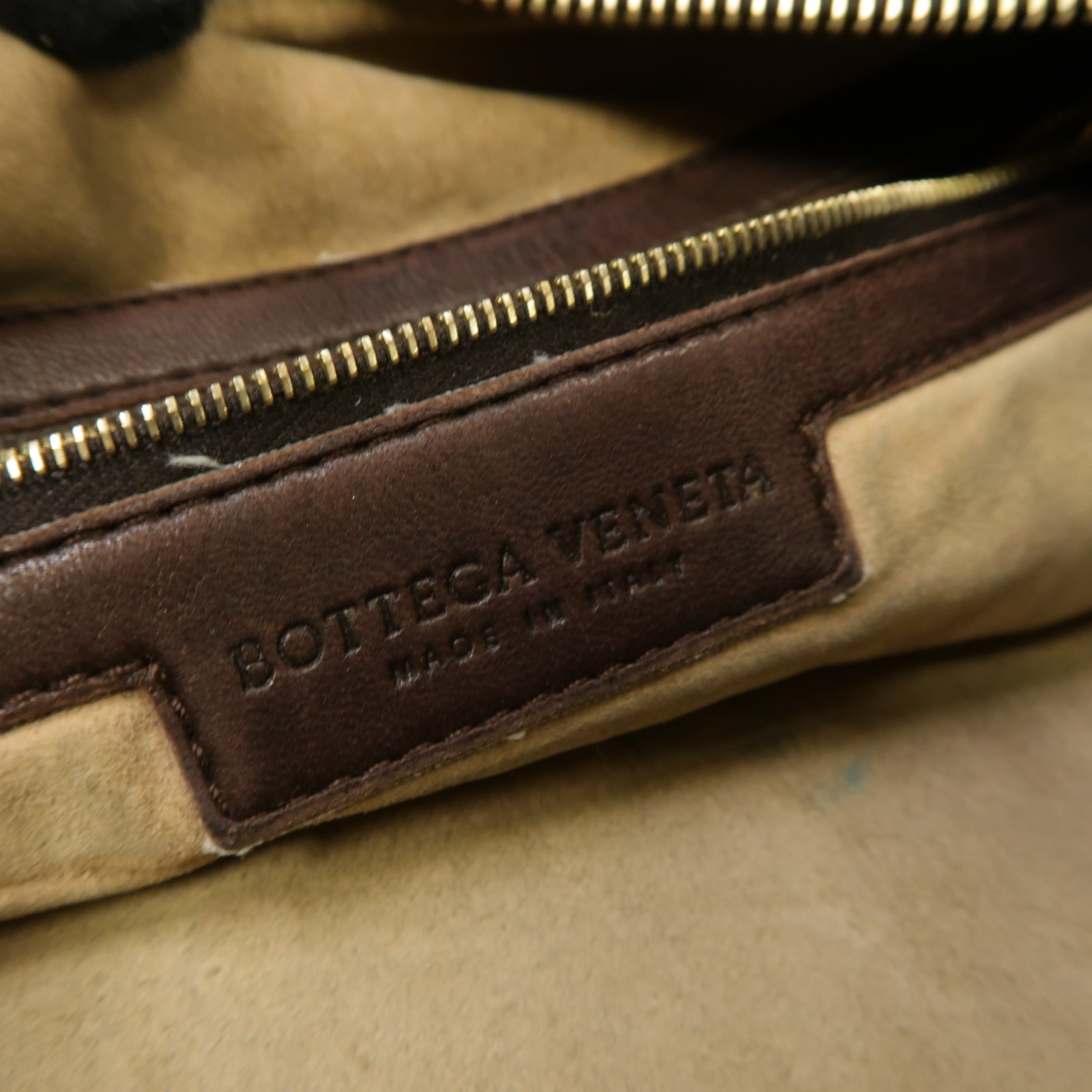 BOTTEGA VENETA 織紋羊皮皮革Hand Bag金扣手提袋啡色