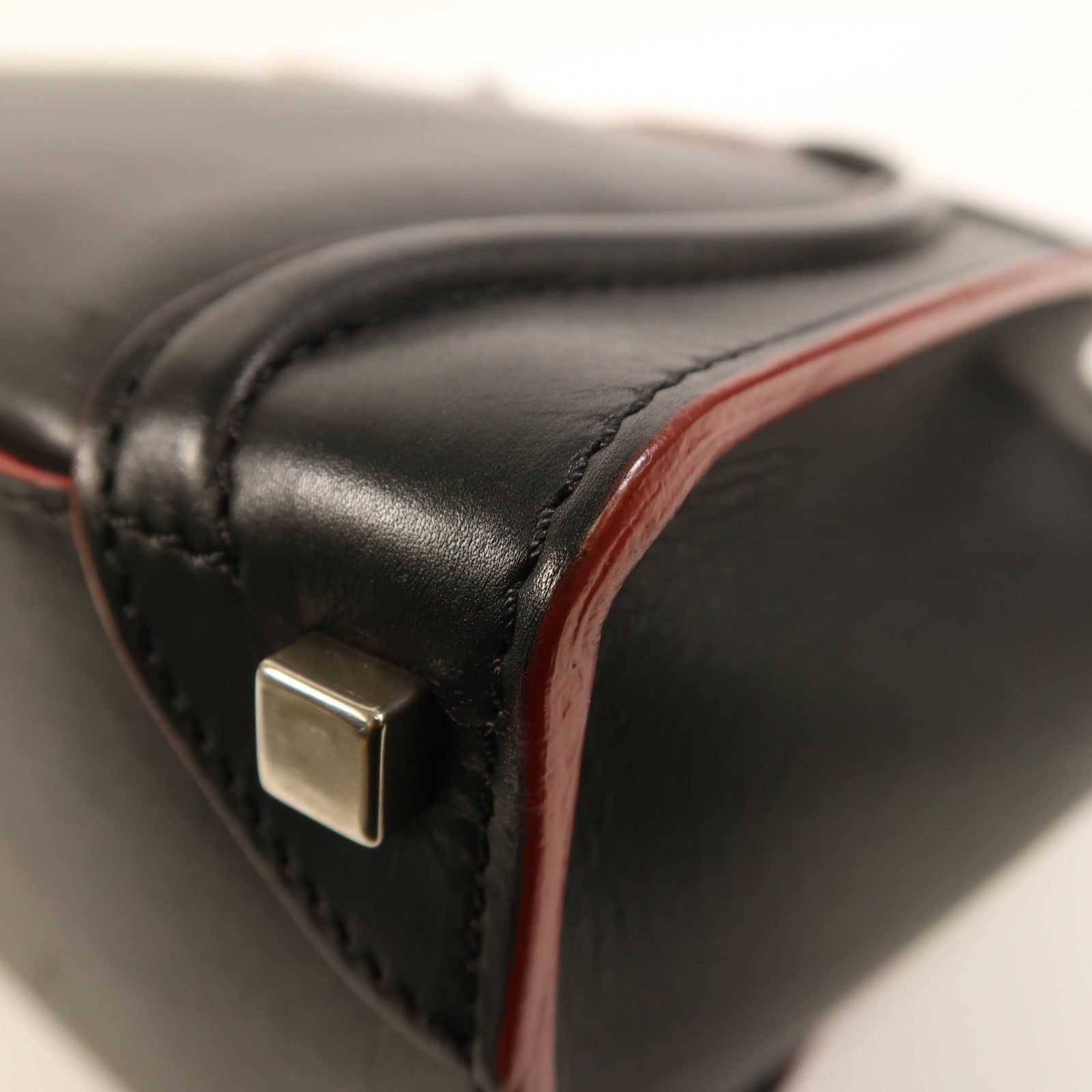 CELINE 牛皮皮革Micro Luggage銀扣手挽袋