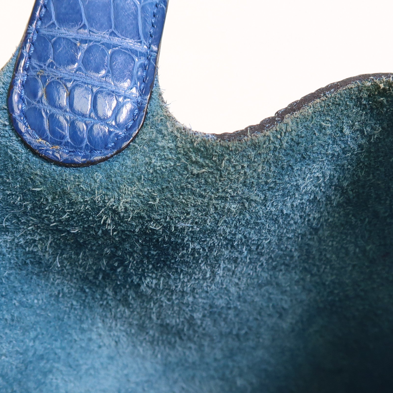 HERMES 鱷魚皮革/Clemence皮革Picotin MM Touch銀扣手挽袋Bleu Hydra
