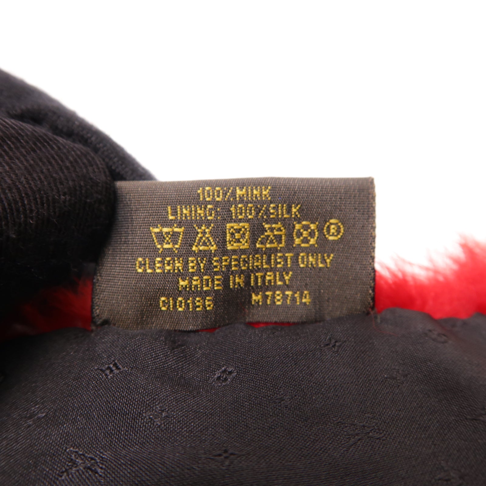 LOUIS VUITTON Mink/絲質Scarf圍巾紅色/黑色
