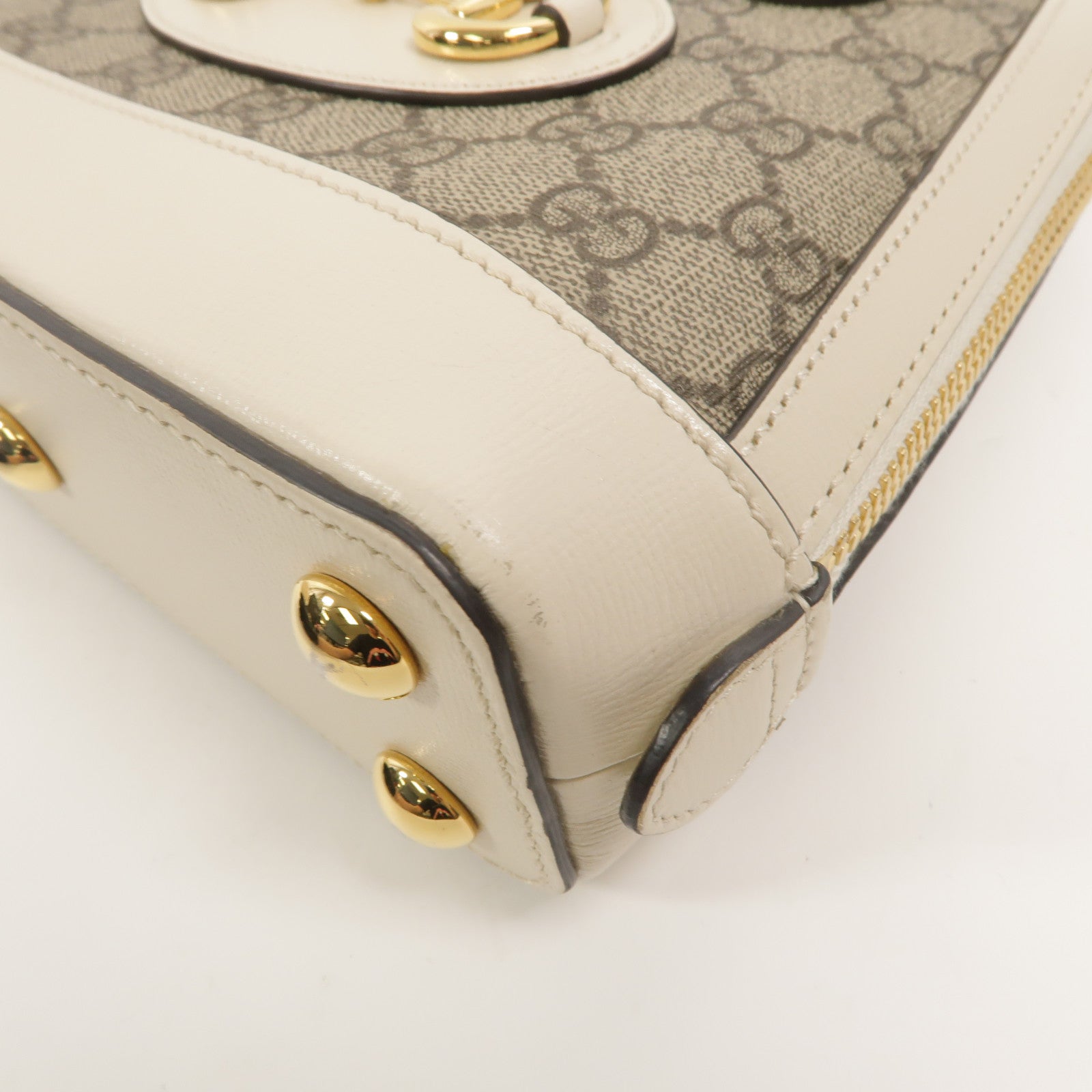 GUCCI 塗層帆布Horsebit 1955 Mini Top Handle Bag手挽肩背兩用袋