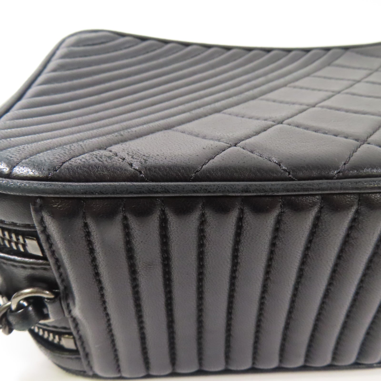 CHANEL 牛皮皮革Chain Shoulder Bag銀扣鏈帶肩背袋