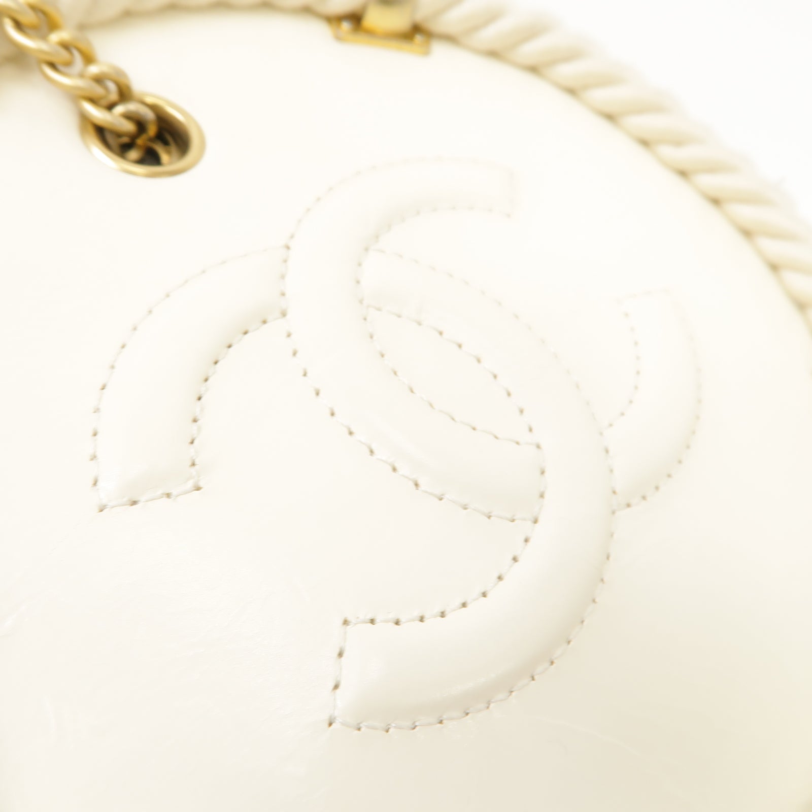 CHANEL 【激減優惠】菱格羊皮皮革2 Way Shoulder Bag金扣手挽肩背兩用袋米色