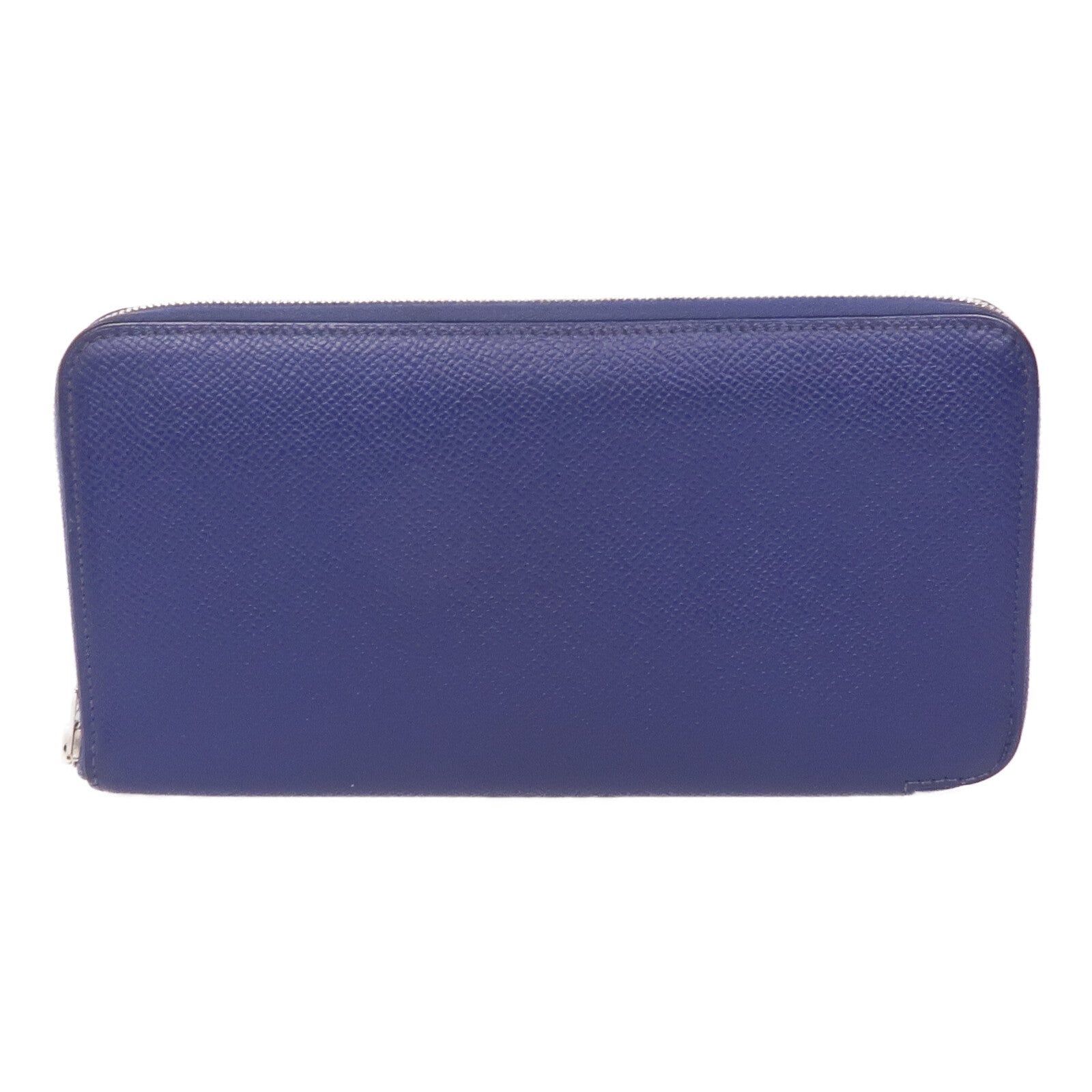 HERMES Epsom皮革Silk-In Azap Long銀扣長錢包Bleu Saphir