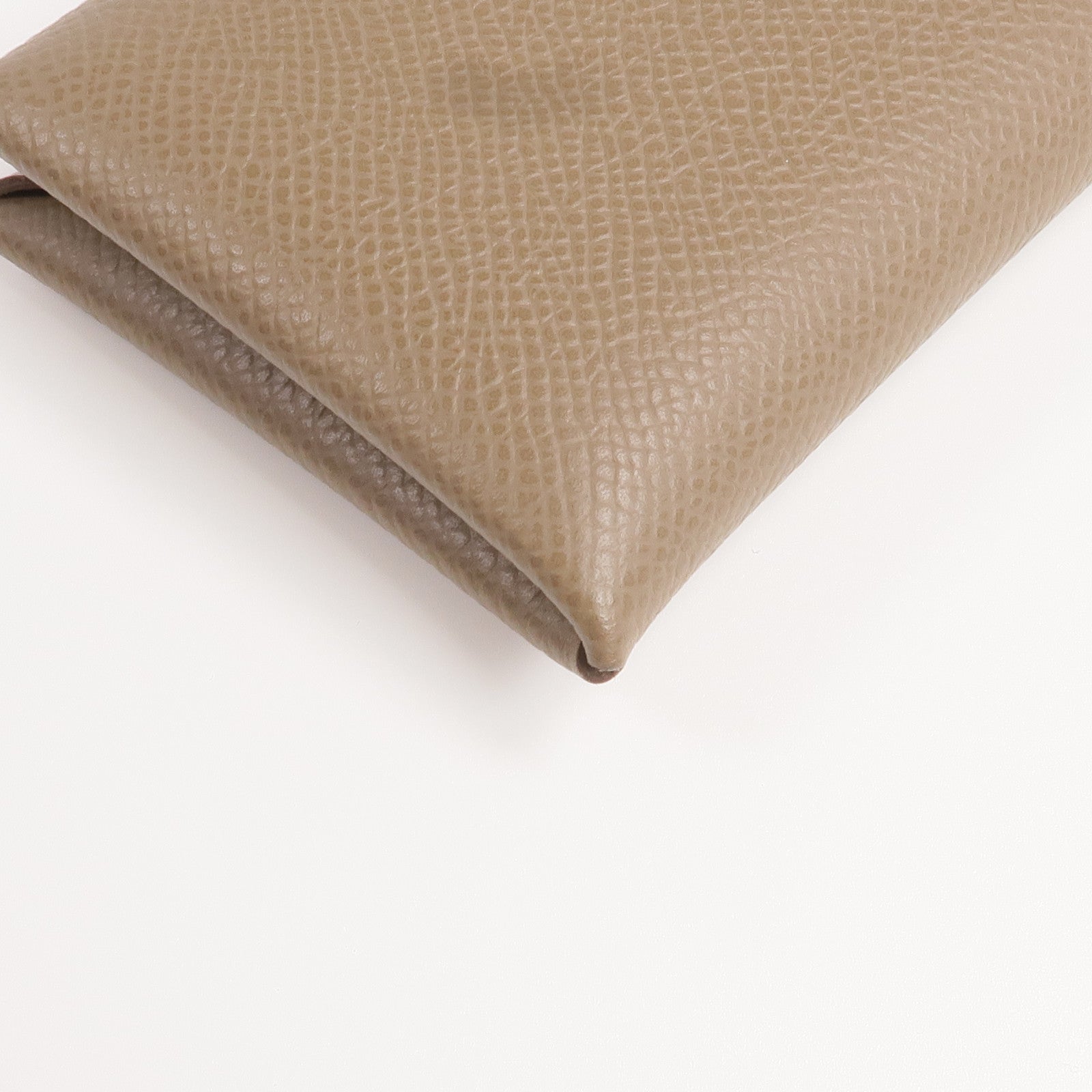 HERMES Epsom皮革Calvi銀扣卡片套