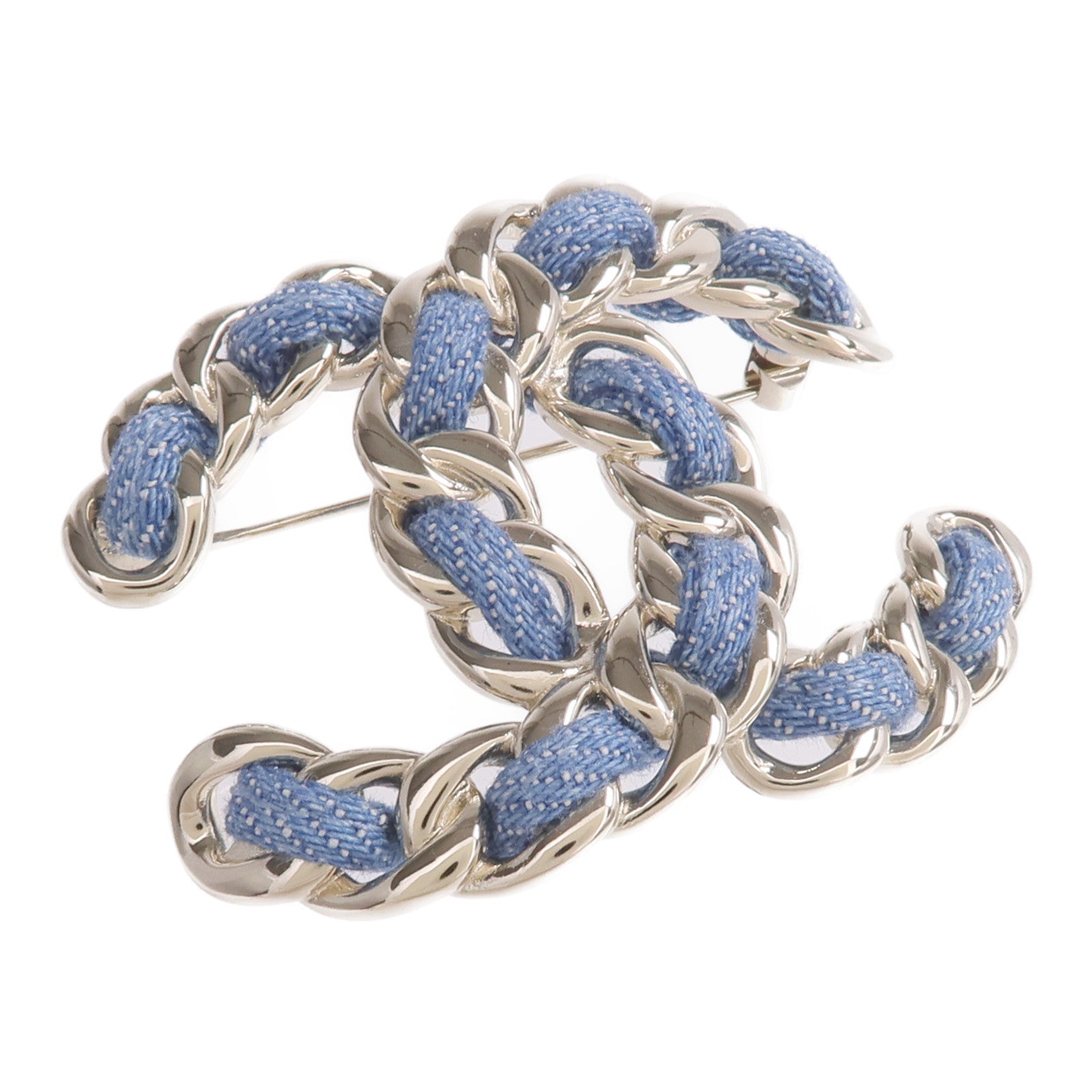 CHANEL 金屬/牛仔布Denim CC Brooch胸針