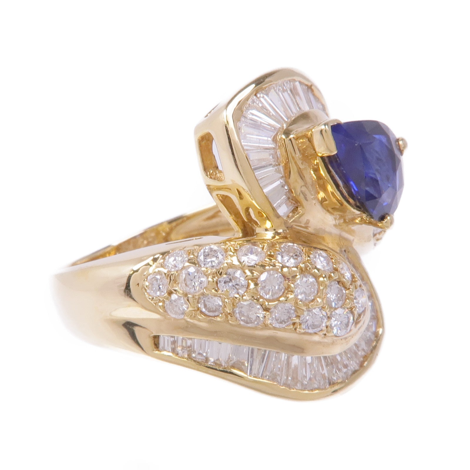 JEWELRY 18K黃金Sapphire Diamond Ring藍寶石/鑽石戒指US#7.5