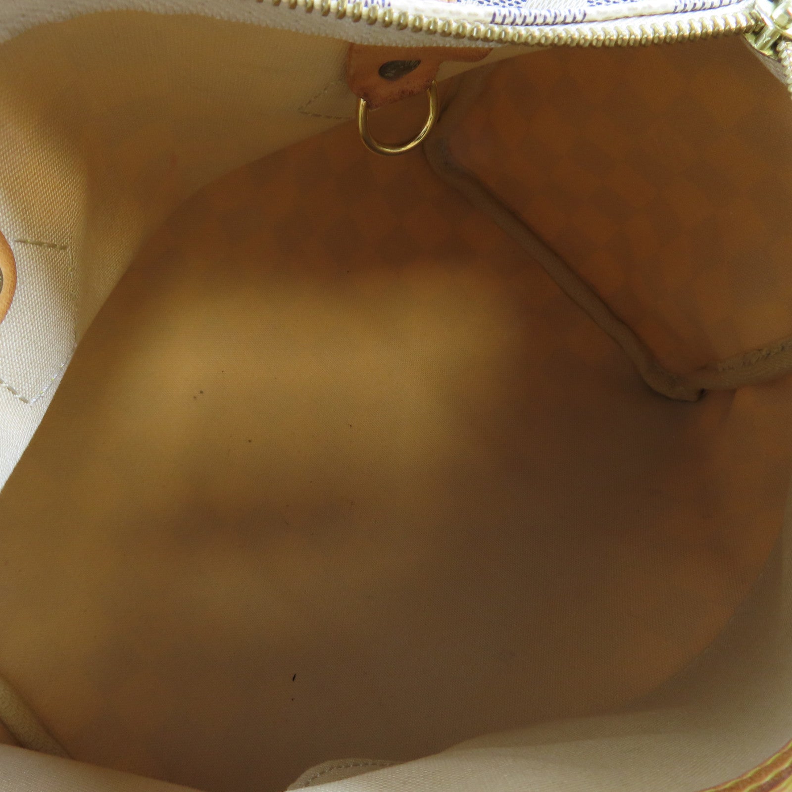 LOUIS VUITTON **【激減優惠】Damier Azur Speedy 25金扣手挽袋白色/啡色