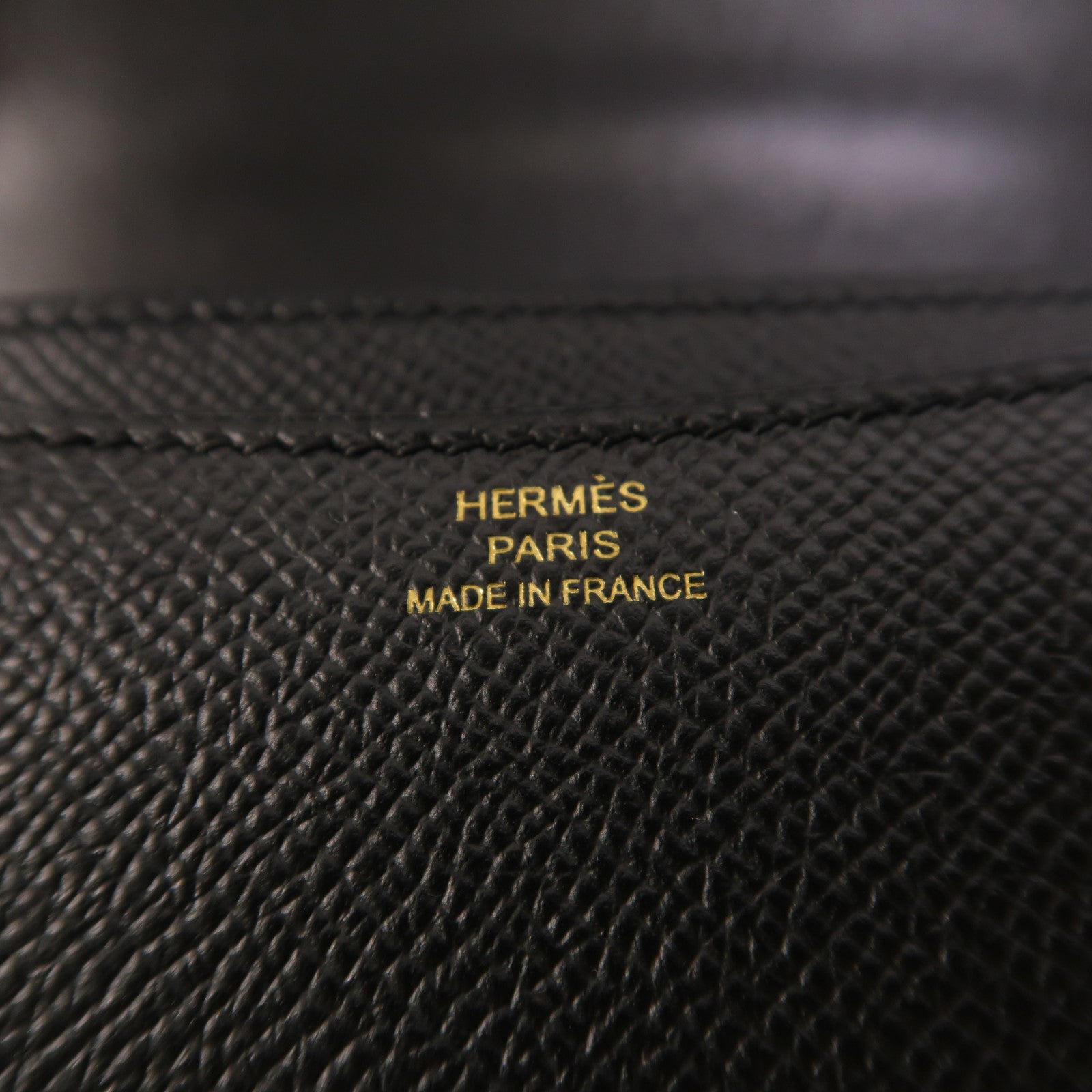 HERMES Epsom皮革Constance Mini金扣肩背袋Noir