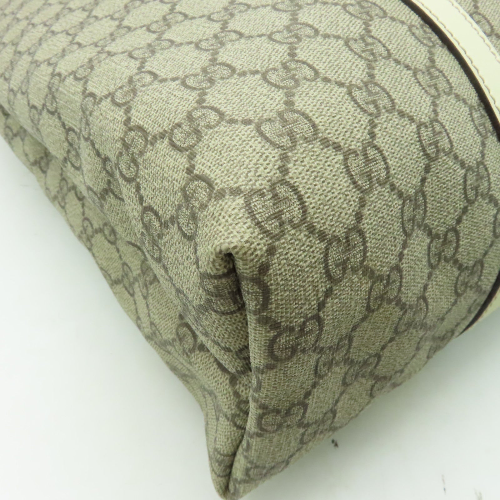 GUCCI 【激減優惠】塗層帆布Tote Bag金扣手挽袋啡色/米色