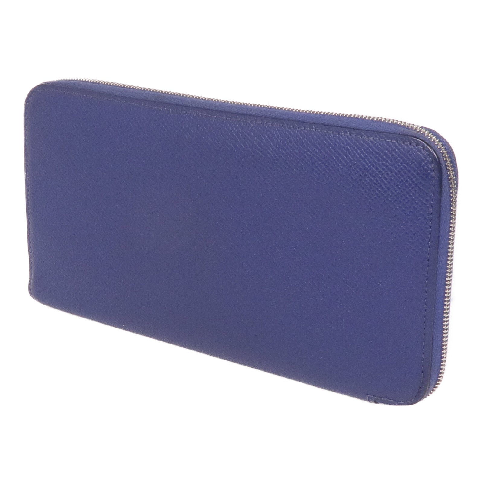HERMES Epsom皮革Silk-In Azap Long銀扣長錢包Bleu Saphir