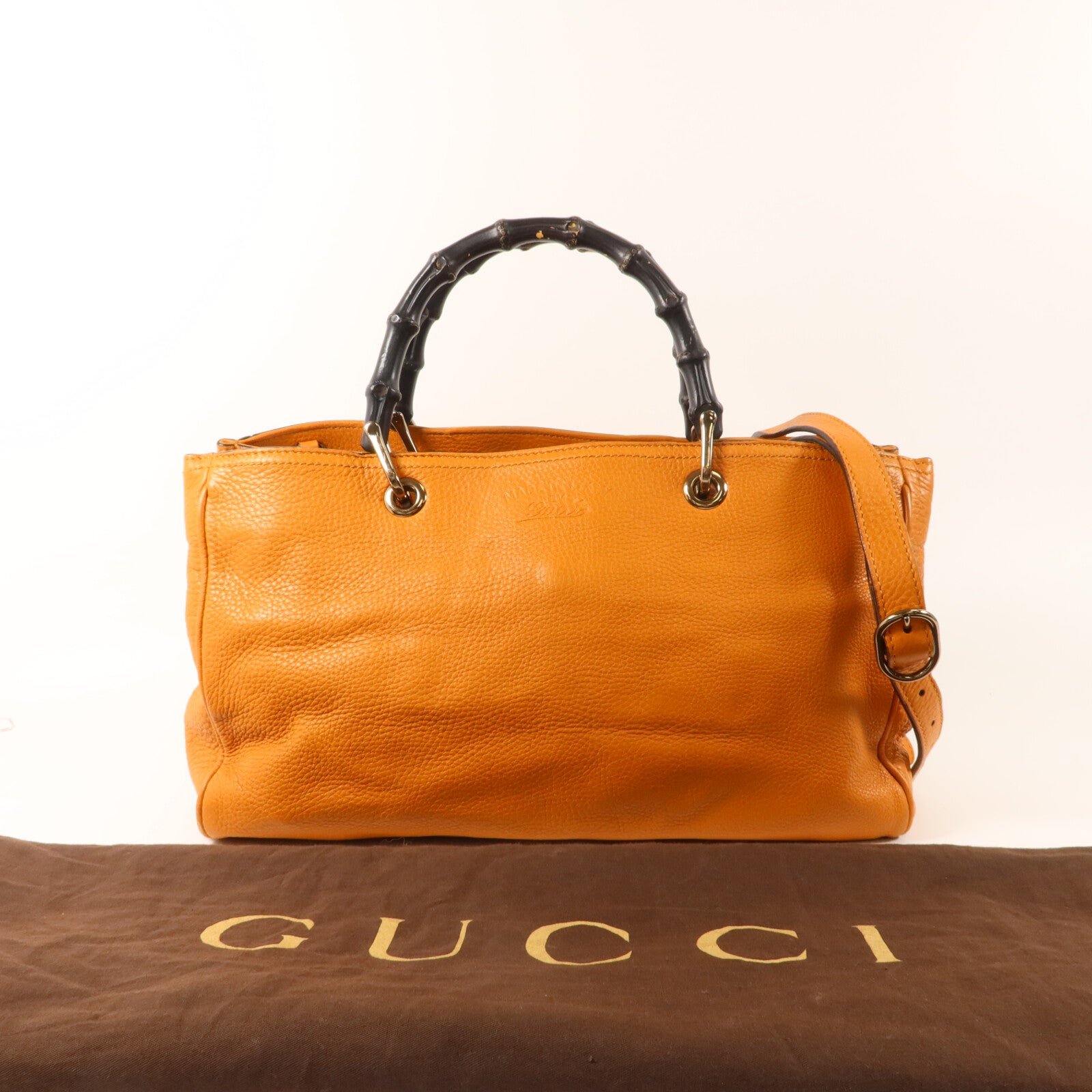 GUCCI 牛皮皮革Bamboo Shopper手挽肩背兩用袋