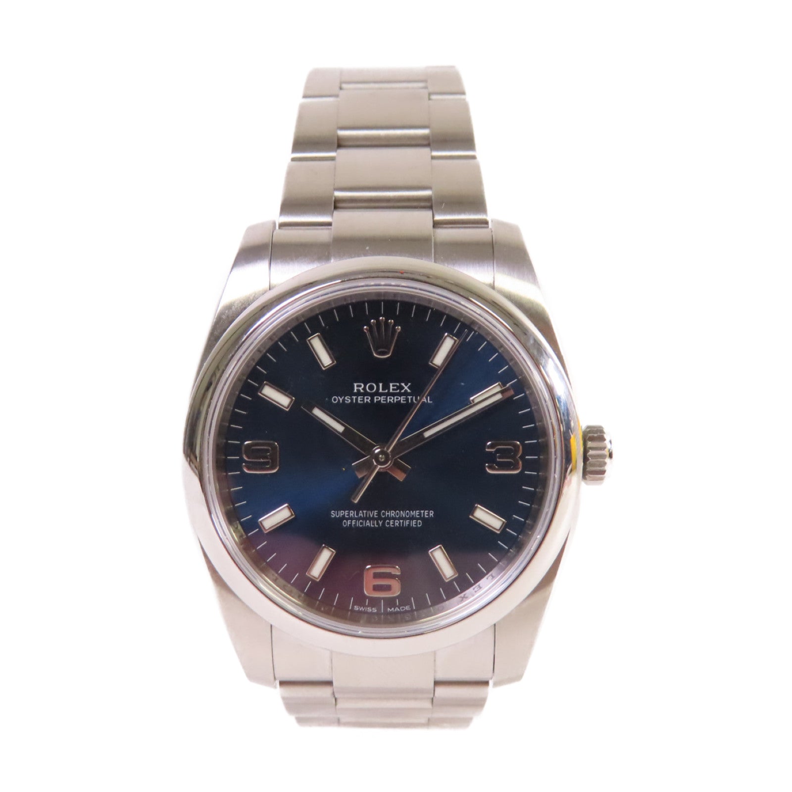 ROLEX Oyster Perpetual Watch不鏽鋼自動機芯手錶藍色