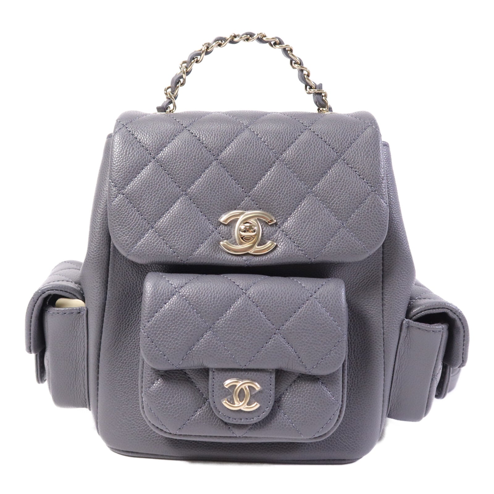CHANEL 牛皮皮革Duma Backpack金扣背包
