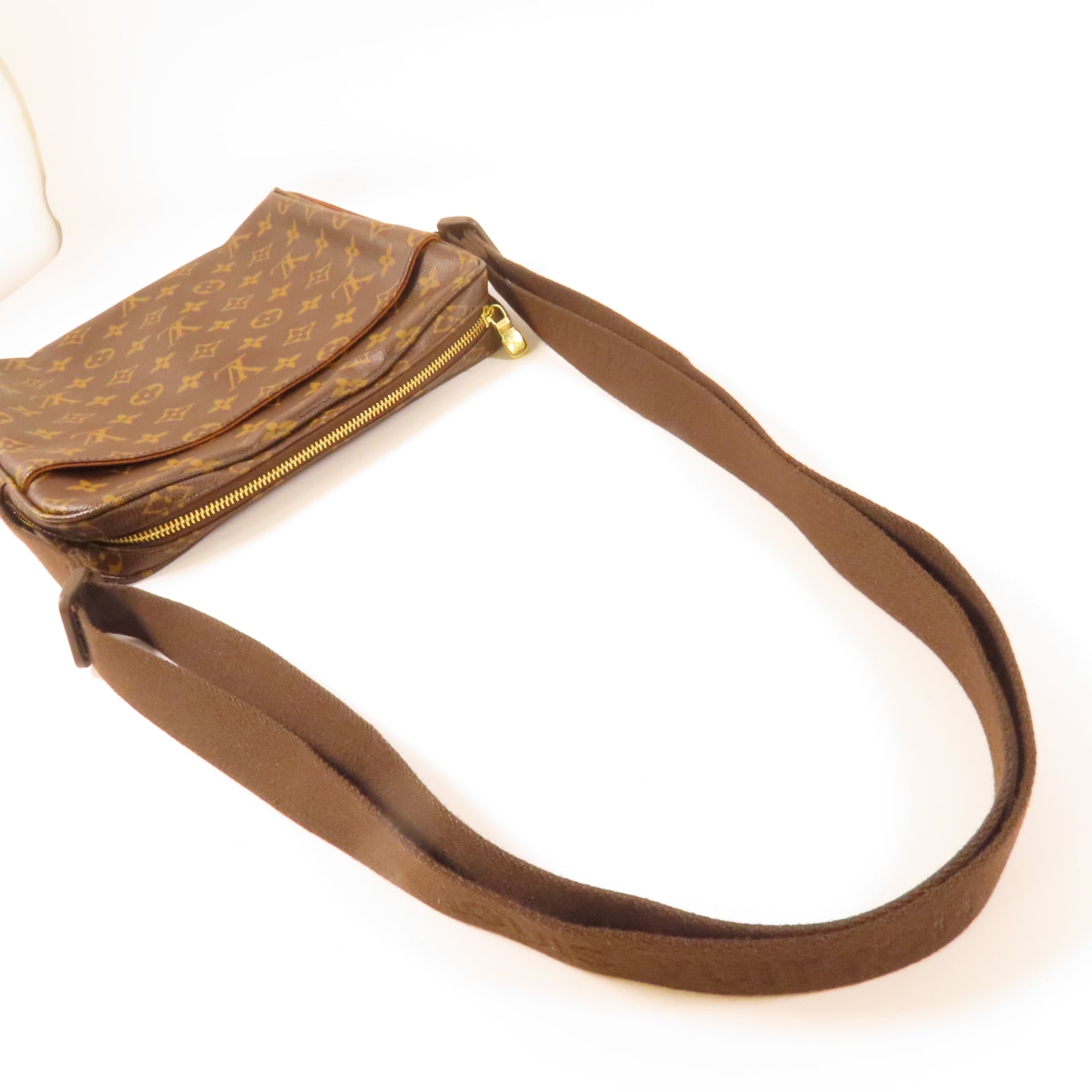 LOUIS VUITTON Monogram Trotteur Beaubourg金扣肩背袋啡色
