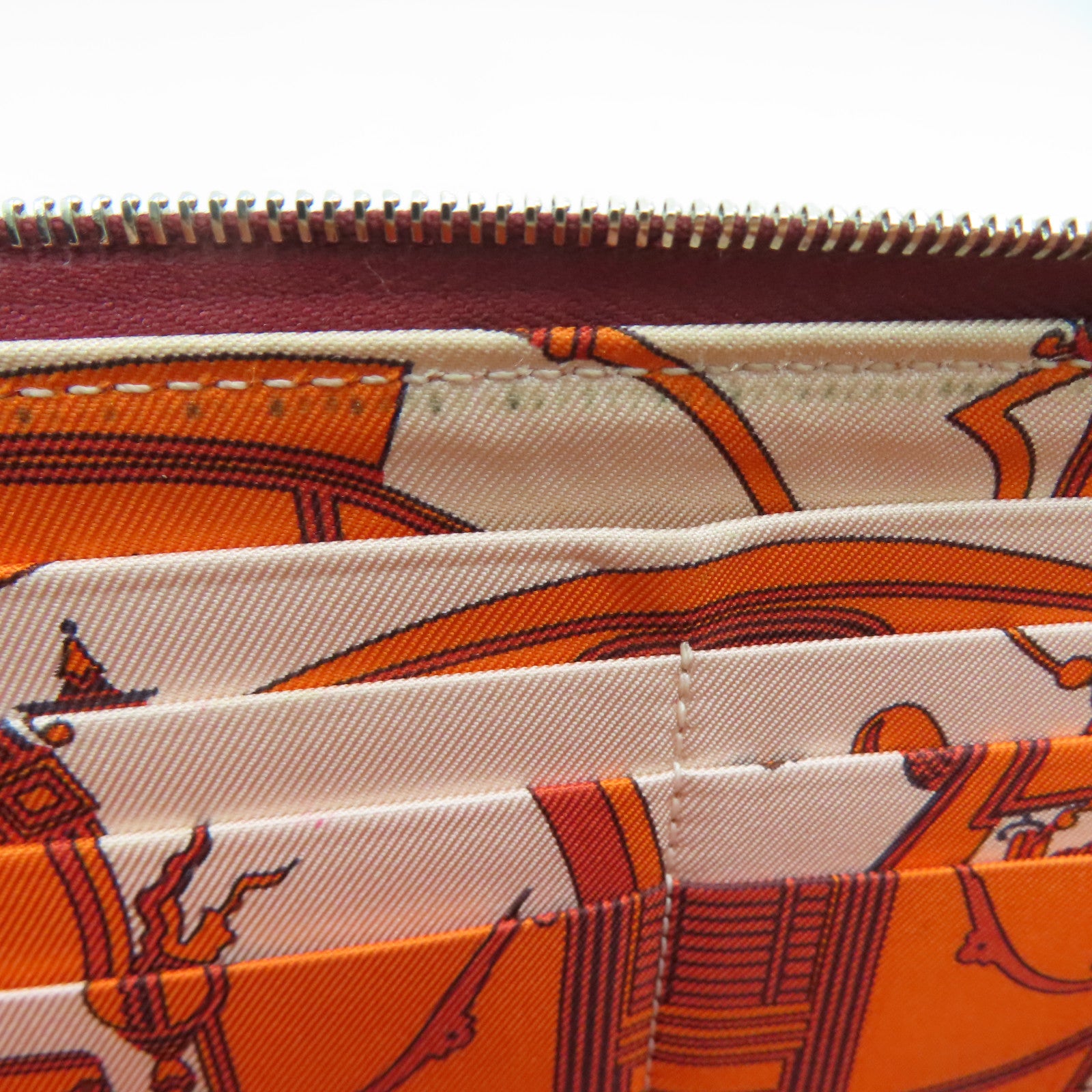 HERMES Epsom皮革Silk In Long Wallet銀扣長錢包紅色