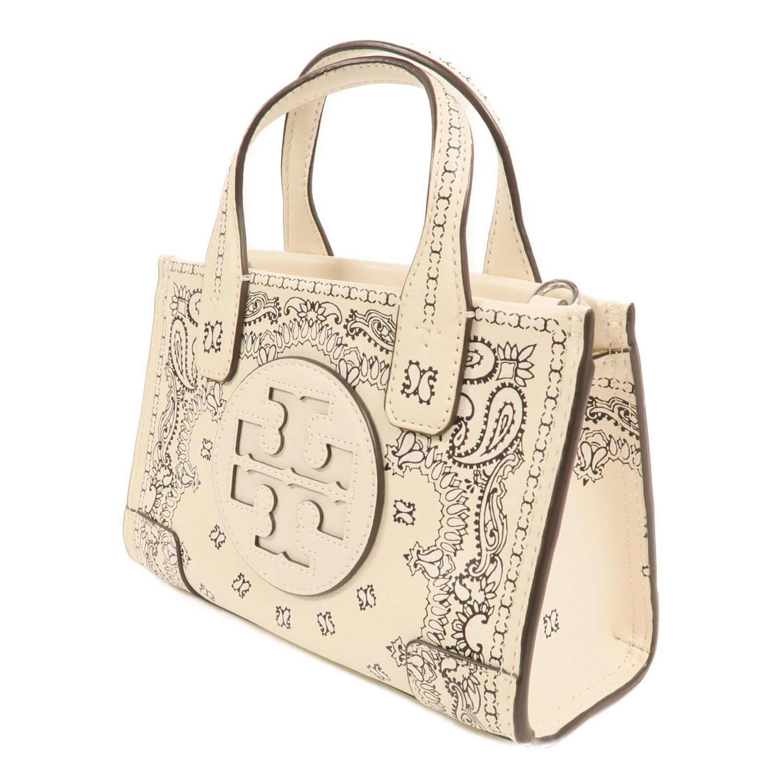 Tory Burch 皮革Ella Micro Tote Bag銀扣手挽肩背兩用袋