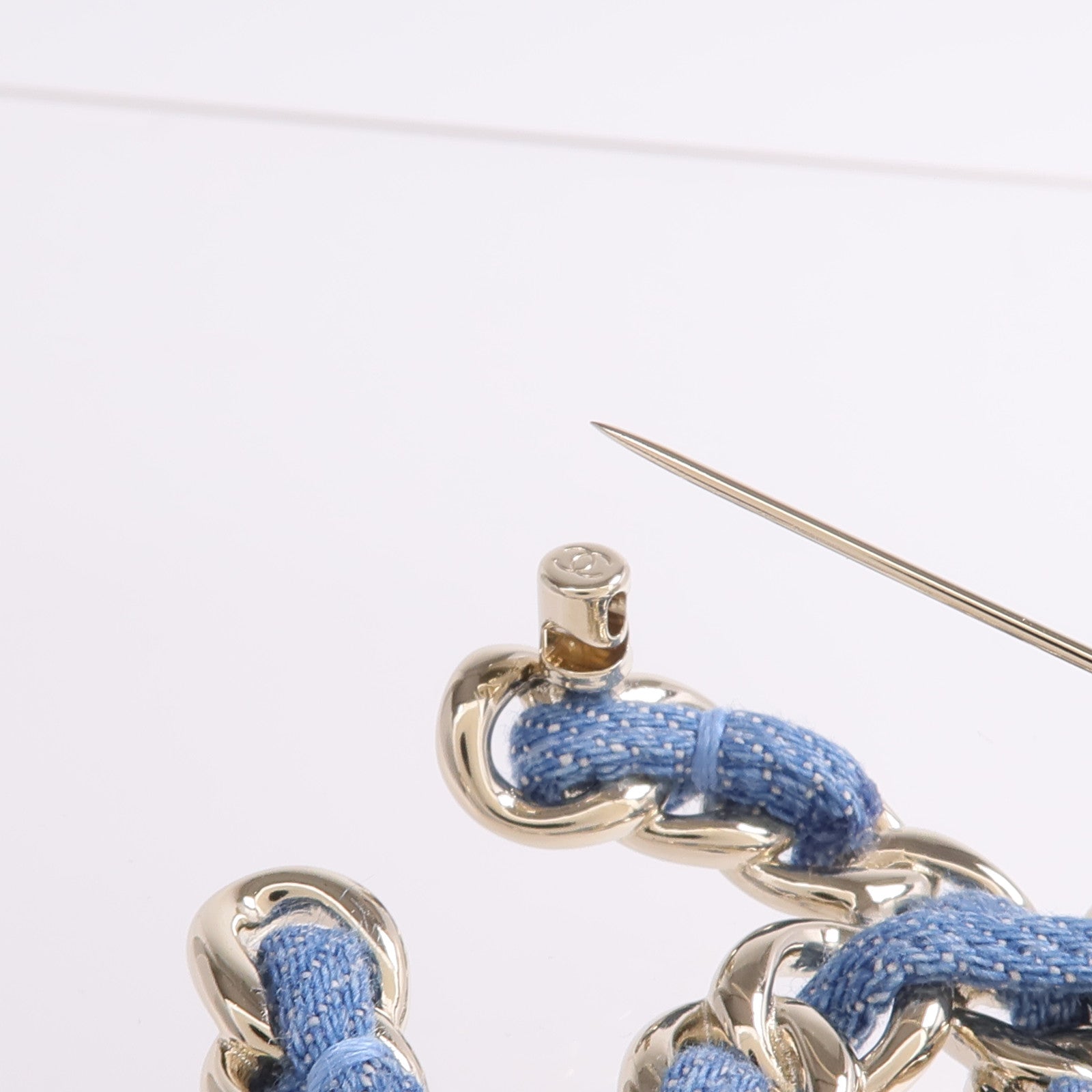 CHANEL 金屬/牛仔布Denim CC Brooch胸針