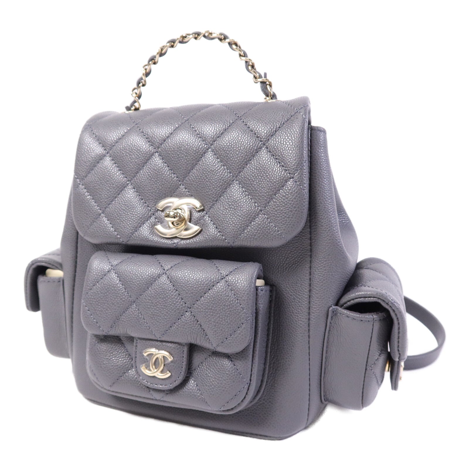 CHANEL 牛皮皮革Duma Backpack金扣背包