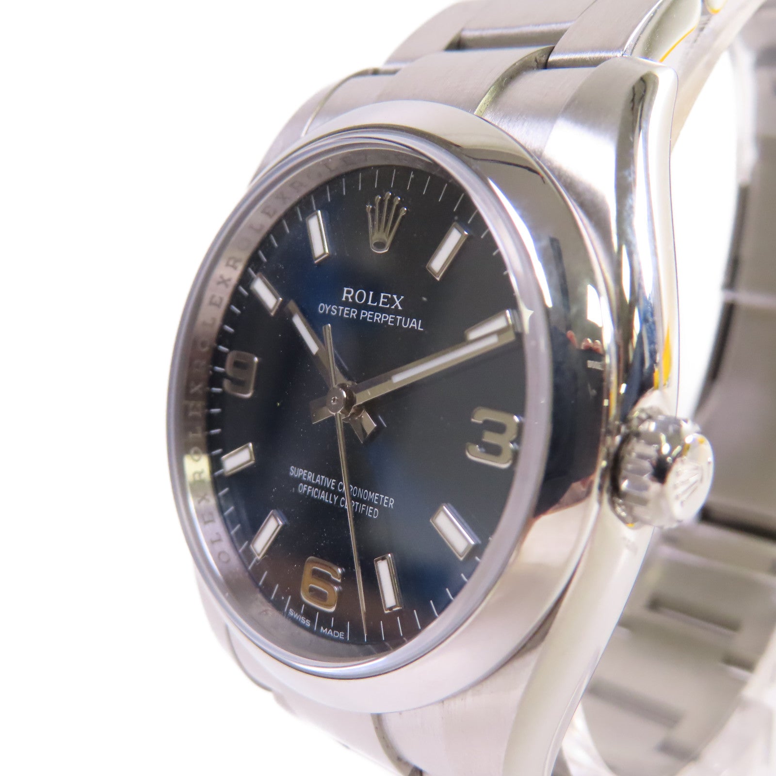 ROLEX Oyster Perpetual Watch不鏽鋼自動機芯手錶藍色